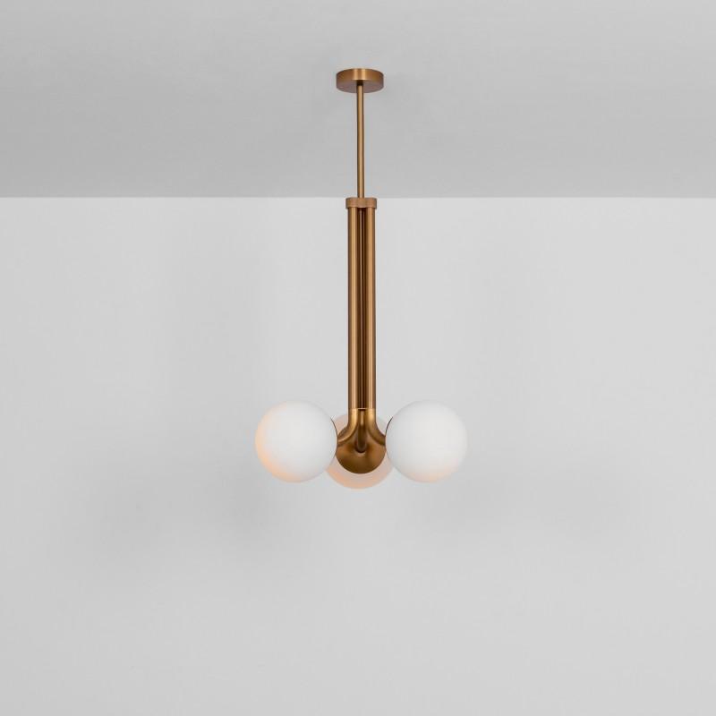 Tubular 3-Light Modern Brass Chandelier [M/L] - Schwung - Luxury Lighting Boutique