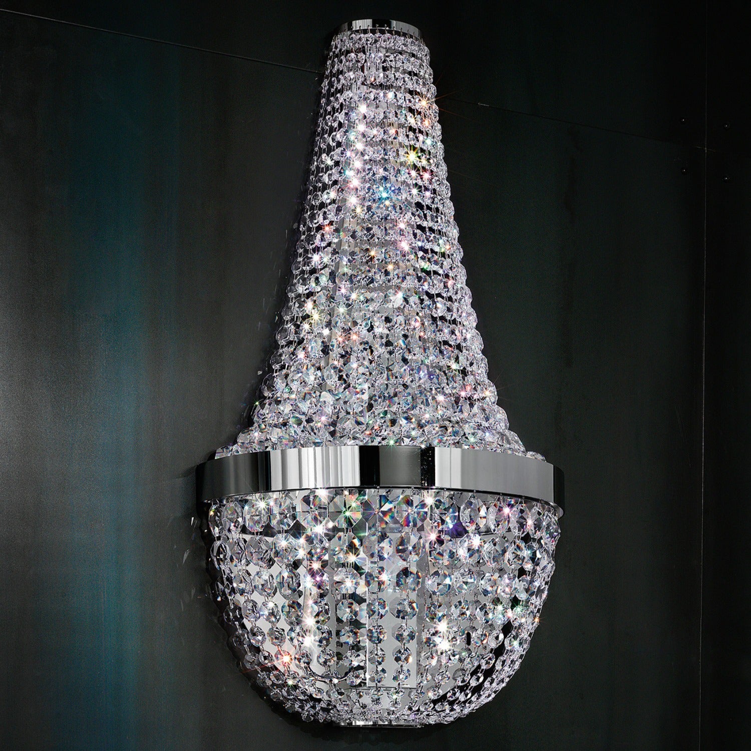 VE864 Crystal Basket Wall Light - Masiero - Luxury Lighting Boutique