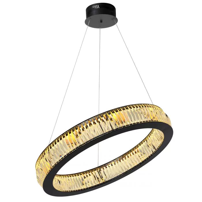 Vancouver L Modern Chandelier (Black Finish & Glass) - Eichholtz - Luxury Lighting Boutique