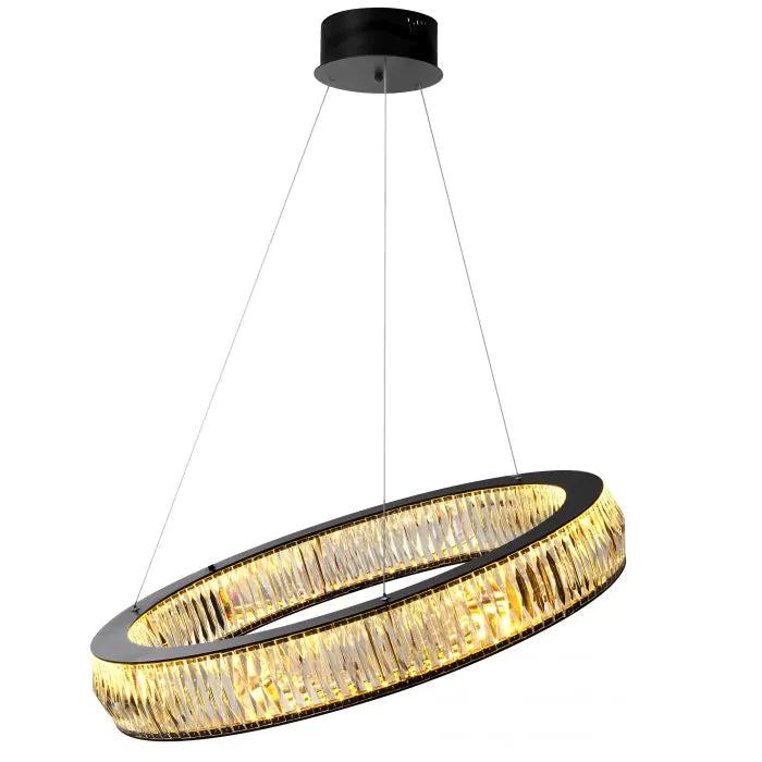 Vancouver L Modern Chandelier (Black Finish & Glass) - Eichholtz - Luxury Lighting Boutique