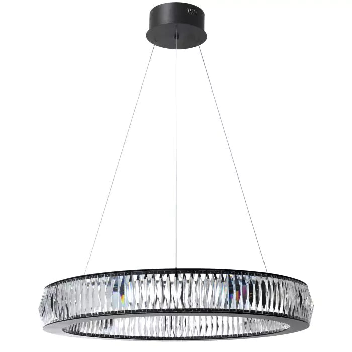 Vancouver L Modern Chandelier (Black Finish & Glass) - Eichholtz - Luxury Lighting Boutique