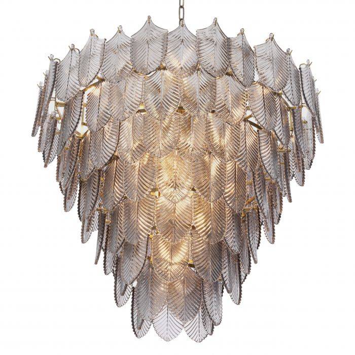 Verbier Modern Glass Chandelier [S/L] - [Brass] - Eichholtz - Luxury Lighting Boutique