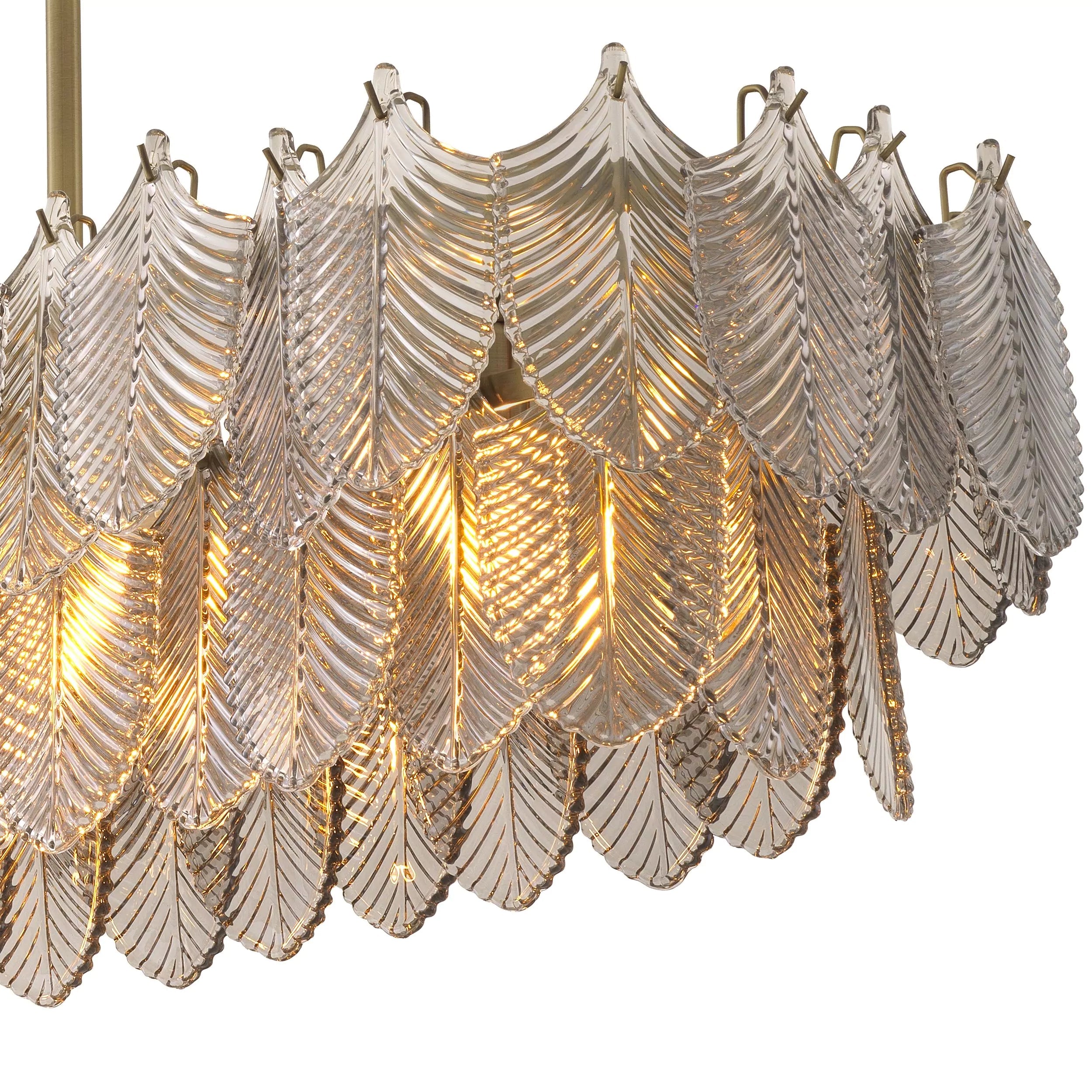 Verbier Rectangle Modern Brass Chandelier - (Light Brushed Brass Finish/Smoke Glass) - Eichholtz - Luxury Lighting Boutique