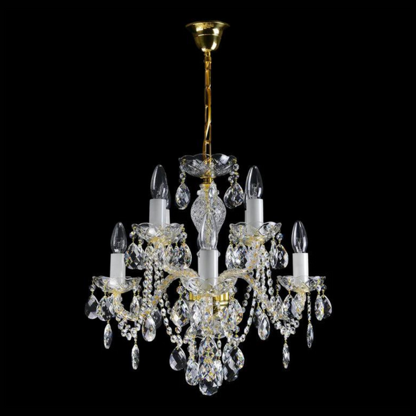 Verde 8 Crystal Glass Chandelier (Gold/Silver) - Wranovsky - Luxury Lighting Boutique
