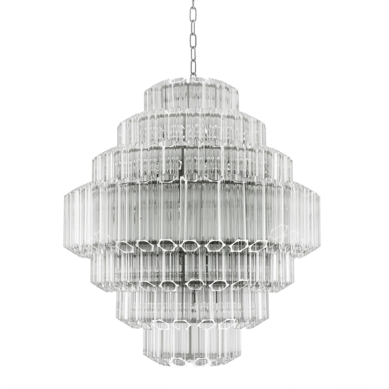 Vittoria L Modern Glass Chandelier - [Nickel] - Eichholtz - Luxury Lighting Boutique