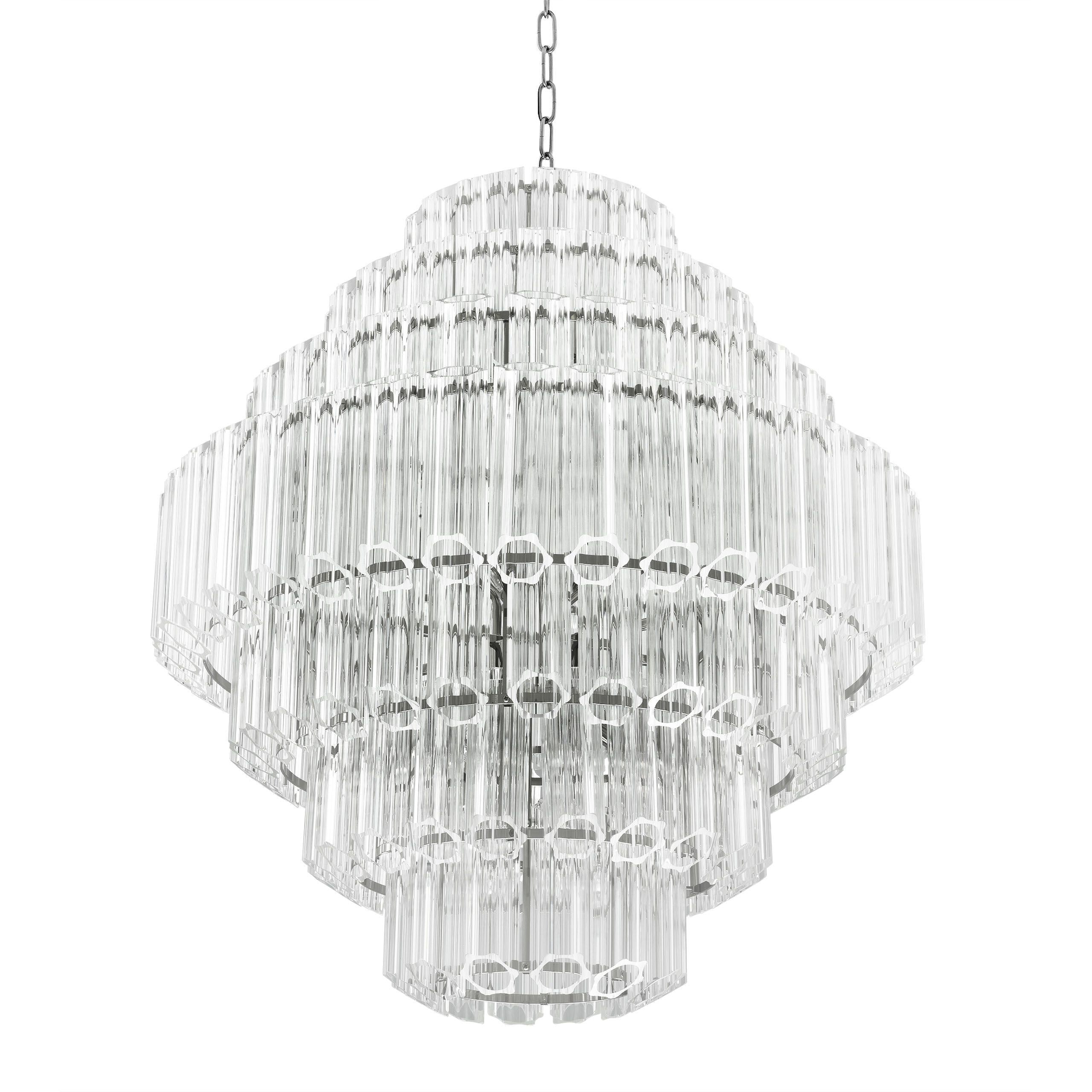 Vittoria L Modern Glass Chandelier - [Nickel] - Eichholtz - Luxury Lighting Boutique