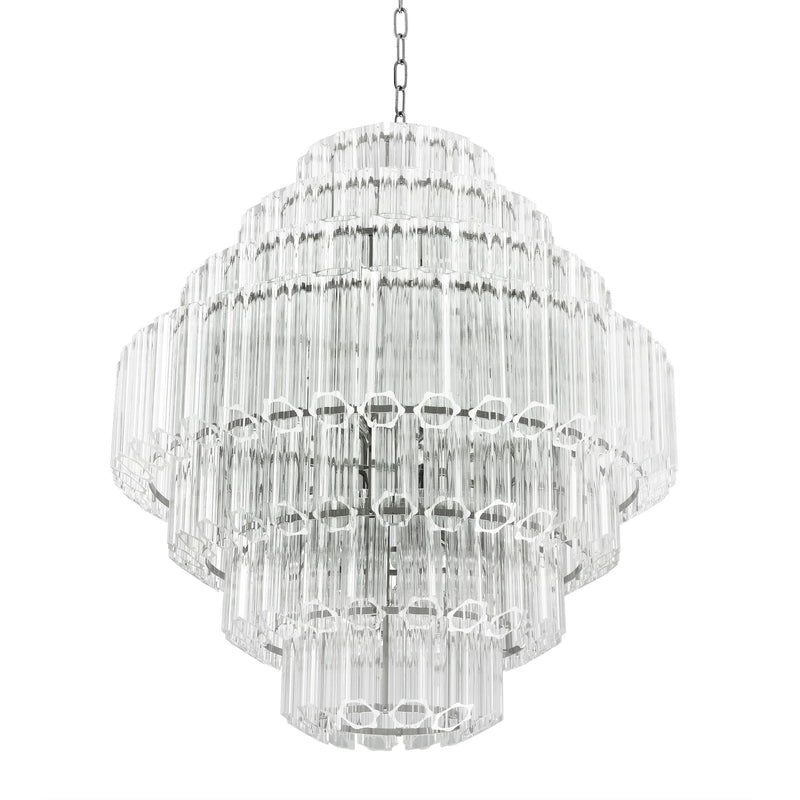 Vittoria L Modern Glass Chandelier - [Nickel] - Eichholtz - Luxury Lighting Boutique