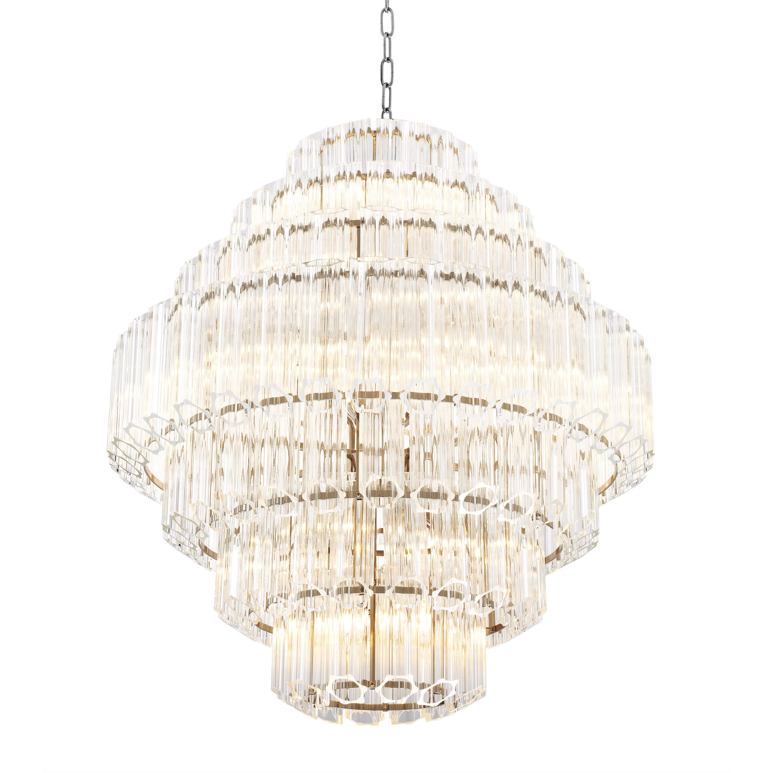 Vittoria L Modern Glass Chandelier - [Nickel] - Eichholtz - Luxury Lighting Boutique