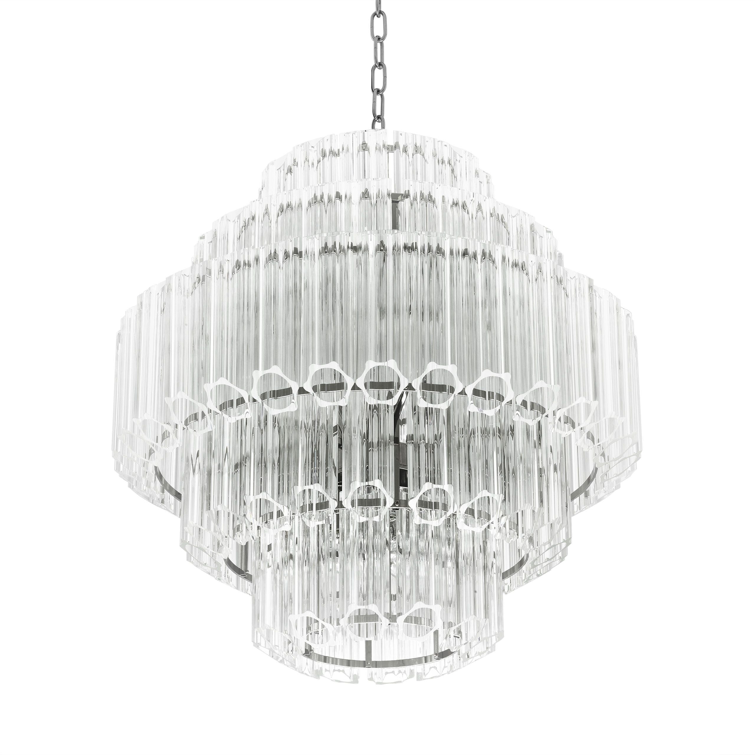 Vittoria S Modern Glass Chandelier - [Nickel] - Eichholtz - Luxury Lighting Boutique