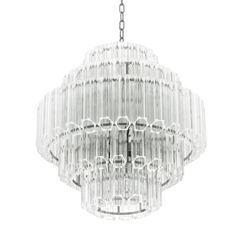 Vittoria S Modern Glass Chandelier - [Nickel] - Eichholtz - Luxury Lighting Boutique