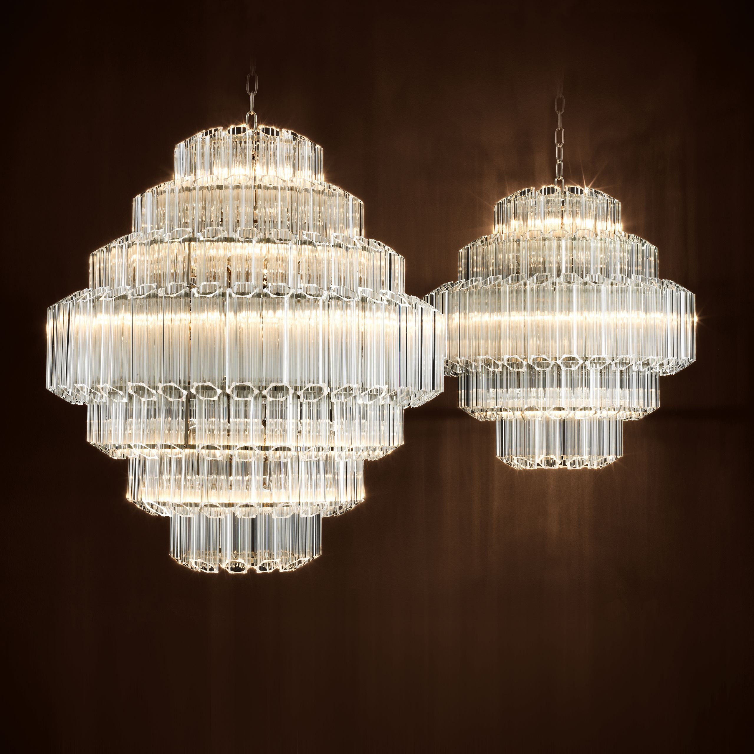 Vittoria S Modern Glass Chandelier - [Nickel] - Eichholtz - Luxury Lighting Boutique