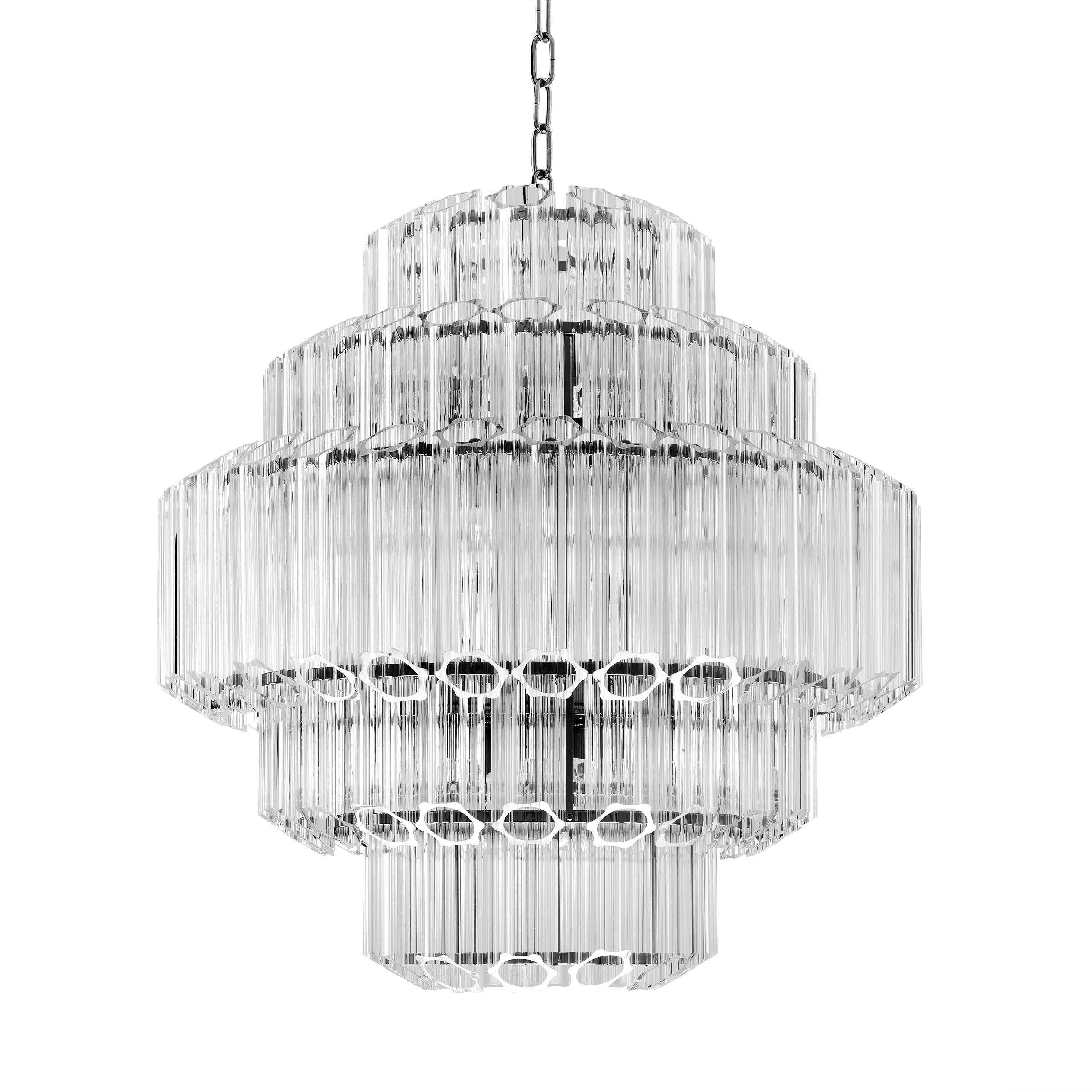 Vittoria S Modern Glass Chandelier - [Nickel] - Eichholtz - Luxury Lighting Boutique