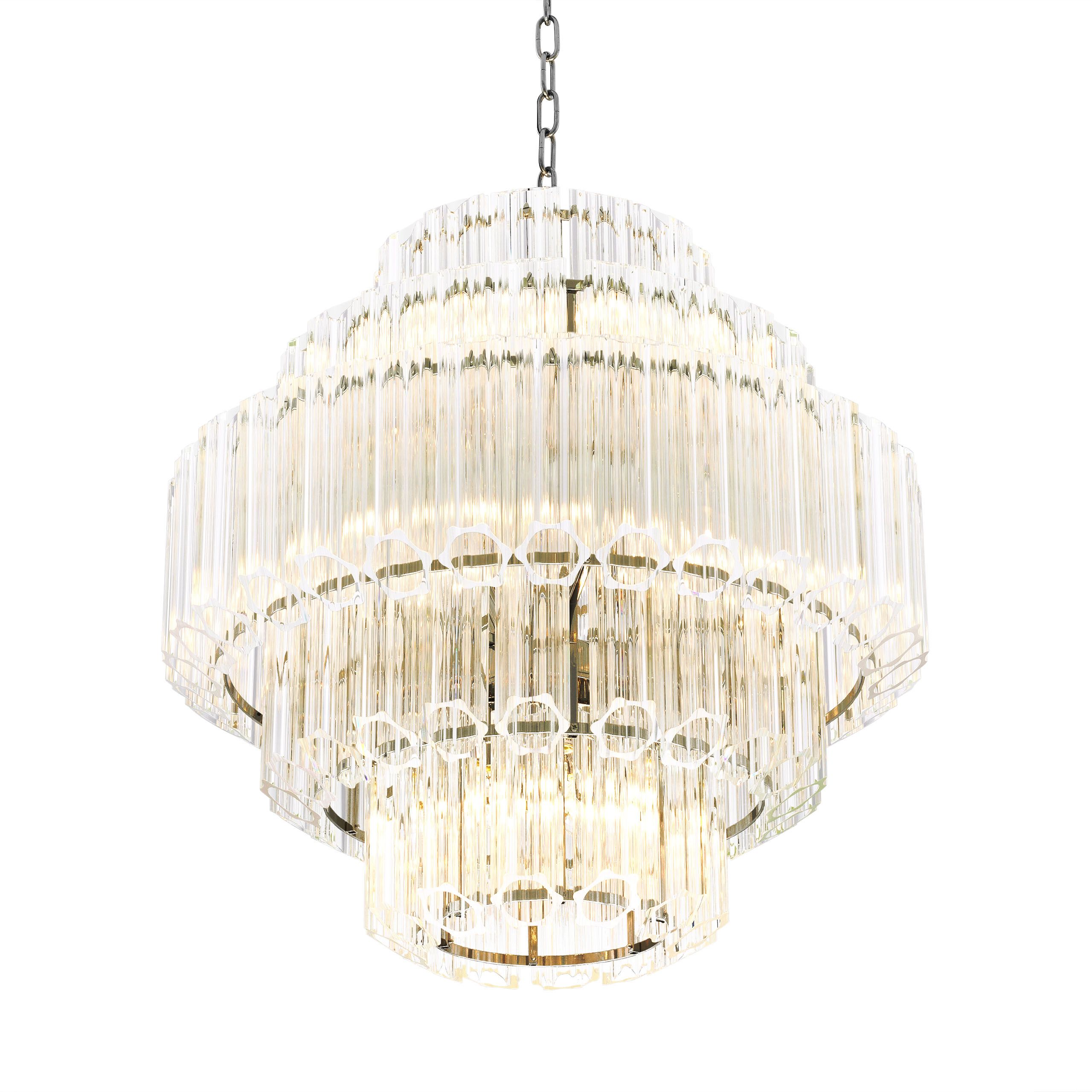 Vittoria S Modern Glass Chandelier - [Nickel] - Eichholtz - Luxury Lighting Boutique