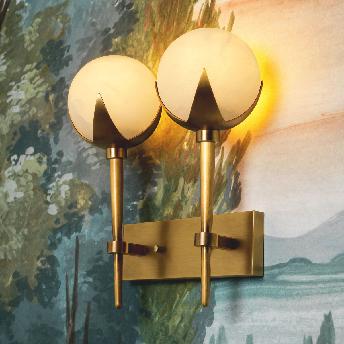 "Wall Lamp Alesa Double by Eichholtz – Sophisticated dual light fixture for modern interiors."