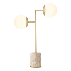 Zanotta (Travertine/Antique Brass Finish) Table Lamp - Eichholtz - Luxury Lighting Boutique