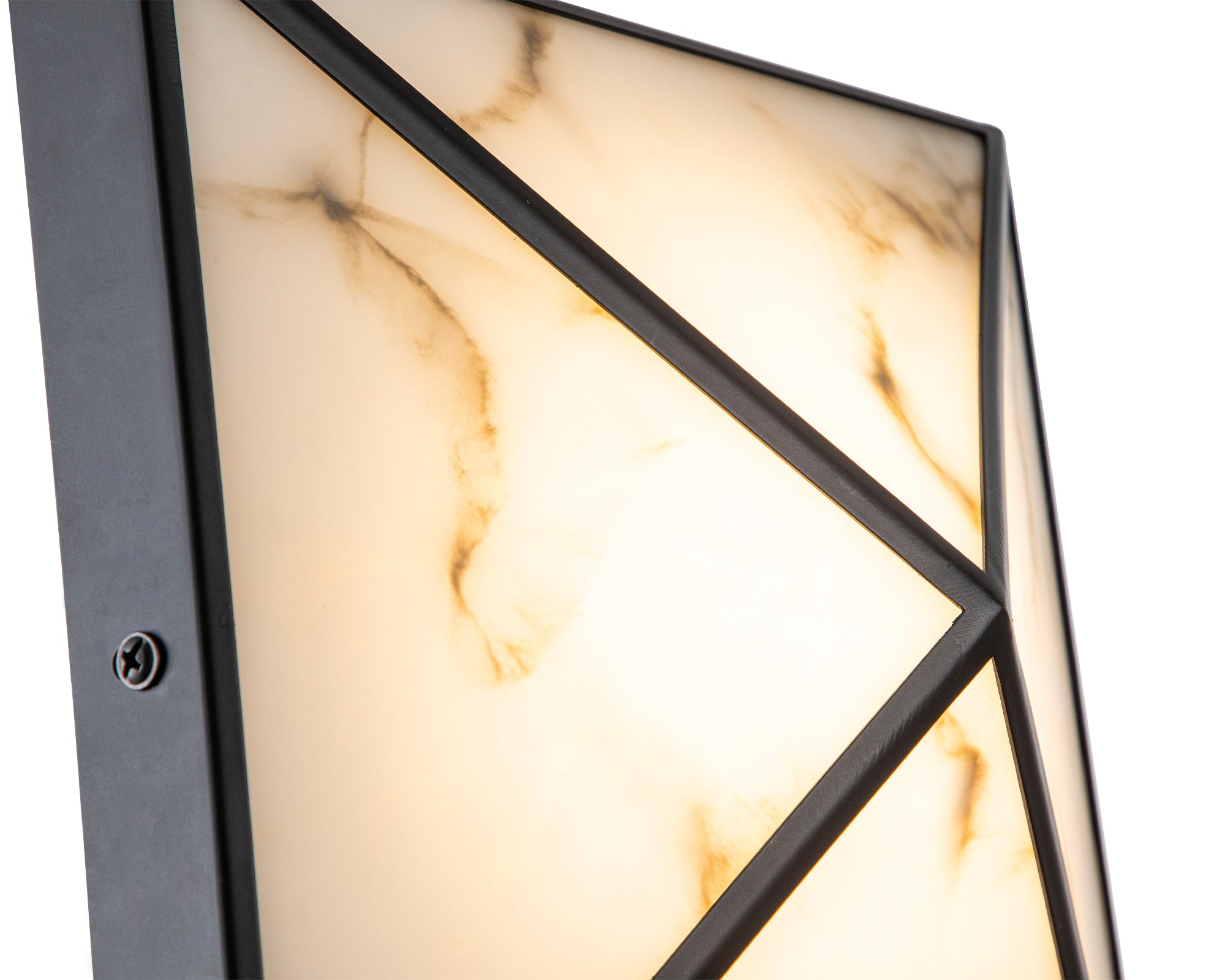 Abacus Wall Light by Liang & Eimil featuring faux alabaster and a matte black geometric metal frame