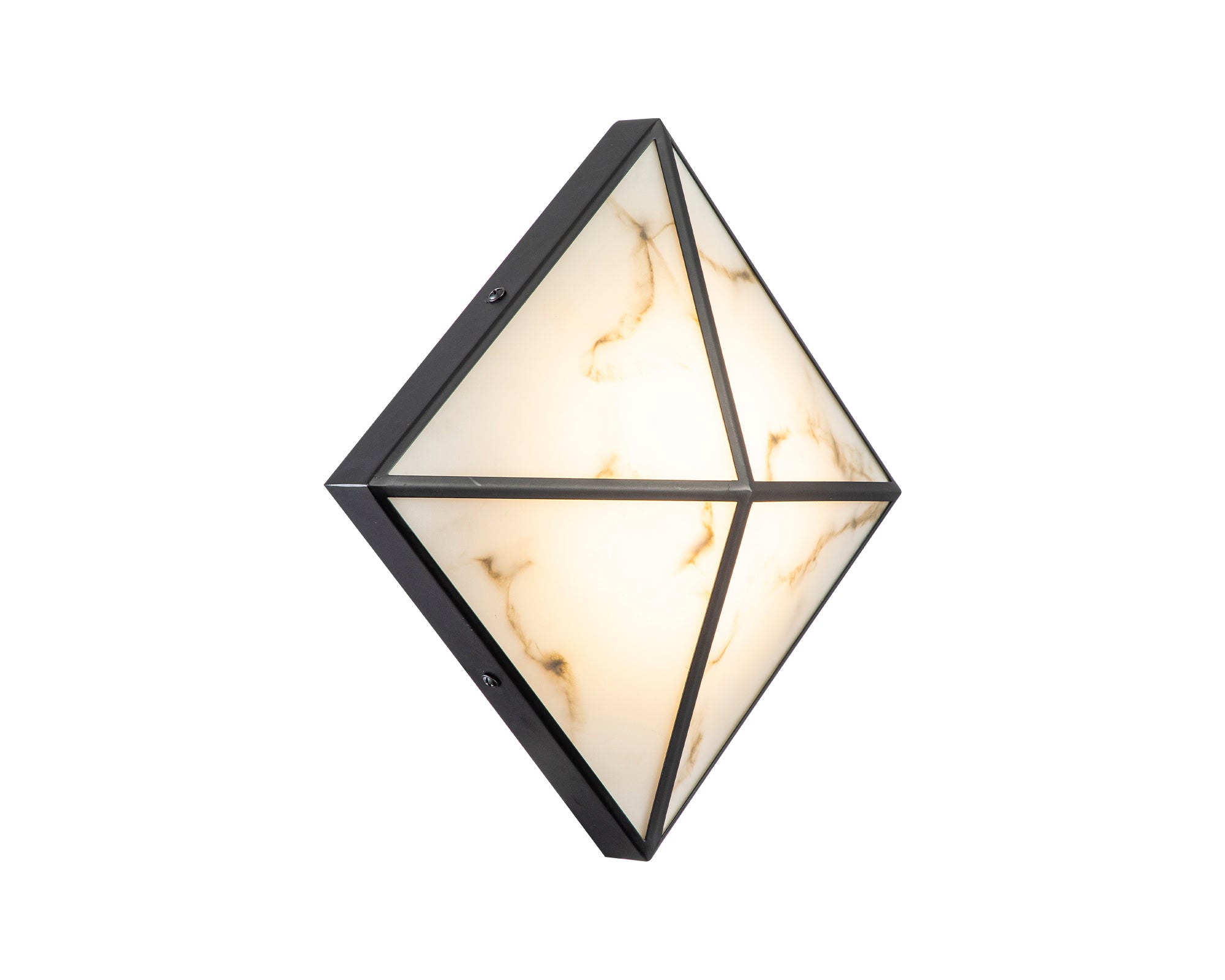 Abacus Wall Light by Liang & Eimil featuring faux alabaster and a matte black geometric metal frame