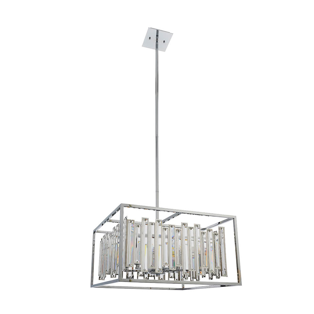 Detailed view showcasing the elegant arrangement of crystal elements within the pendant
