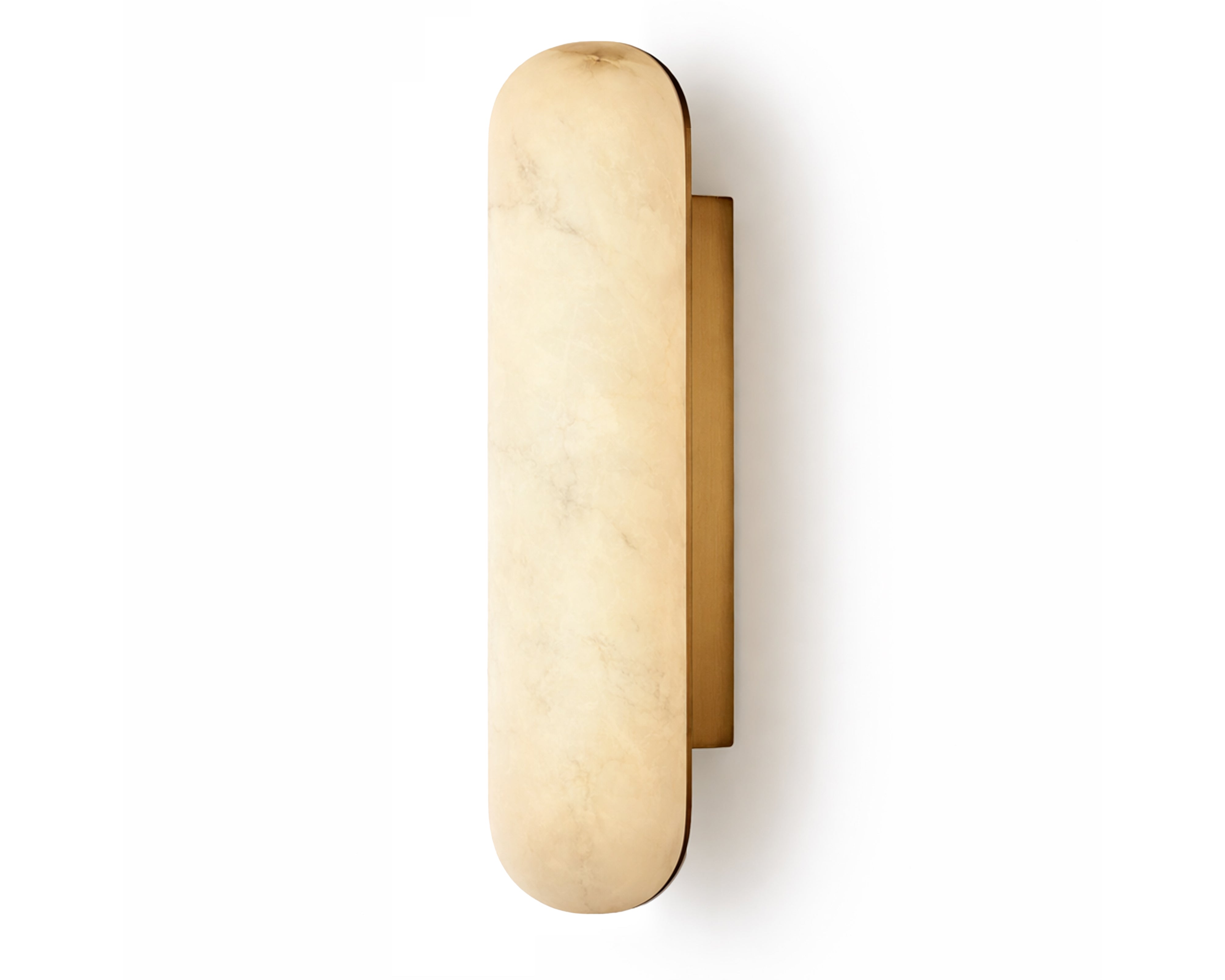 Alura IP44 Wall Light - Liang & Eimil featuring alabaster diffuser with brushed brass finish.