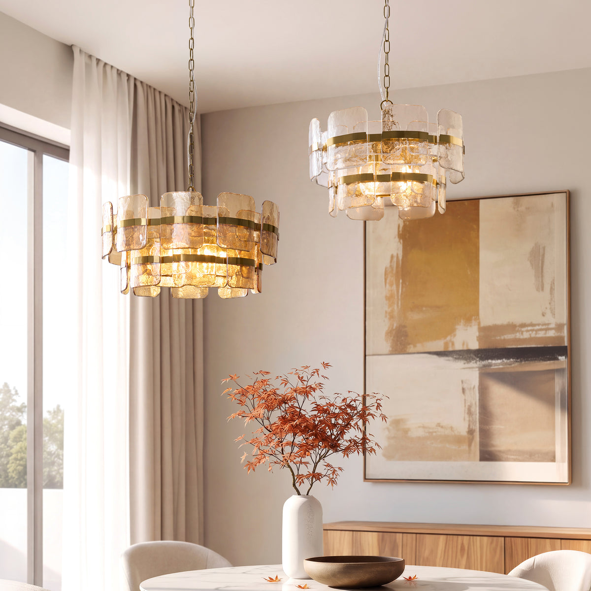 Ancara 3Lt Pendant complementing a refined contemporary living space