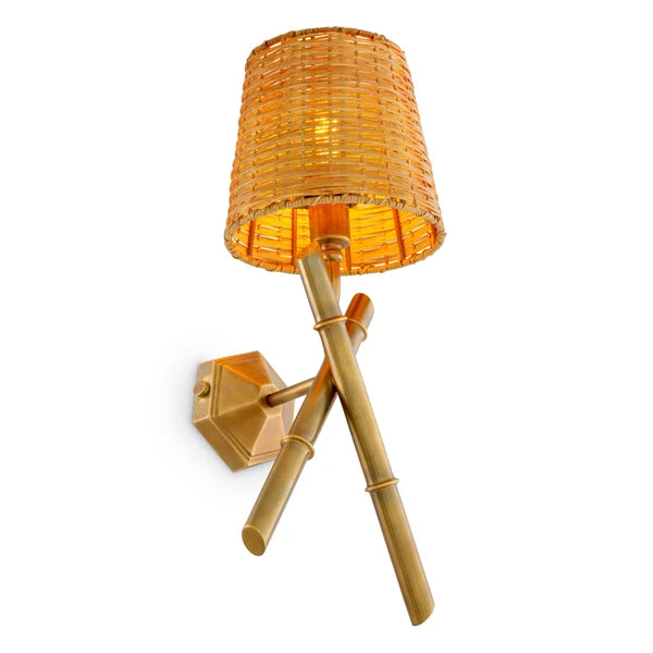 Refined vintage brass detailing across the Aveline Wall Lamp structure