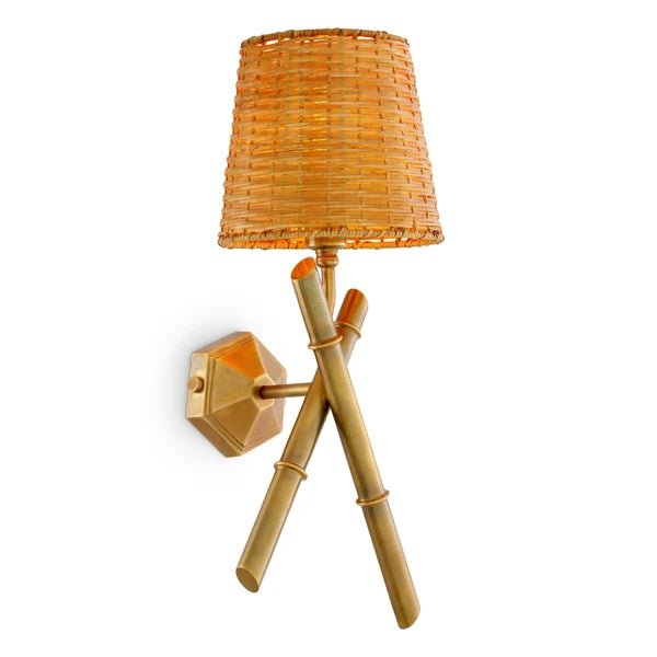 Aveline Wall Lamp showcasing an elegant vintage brass finish and organic silhouette
