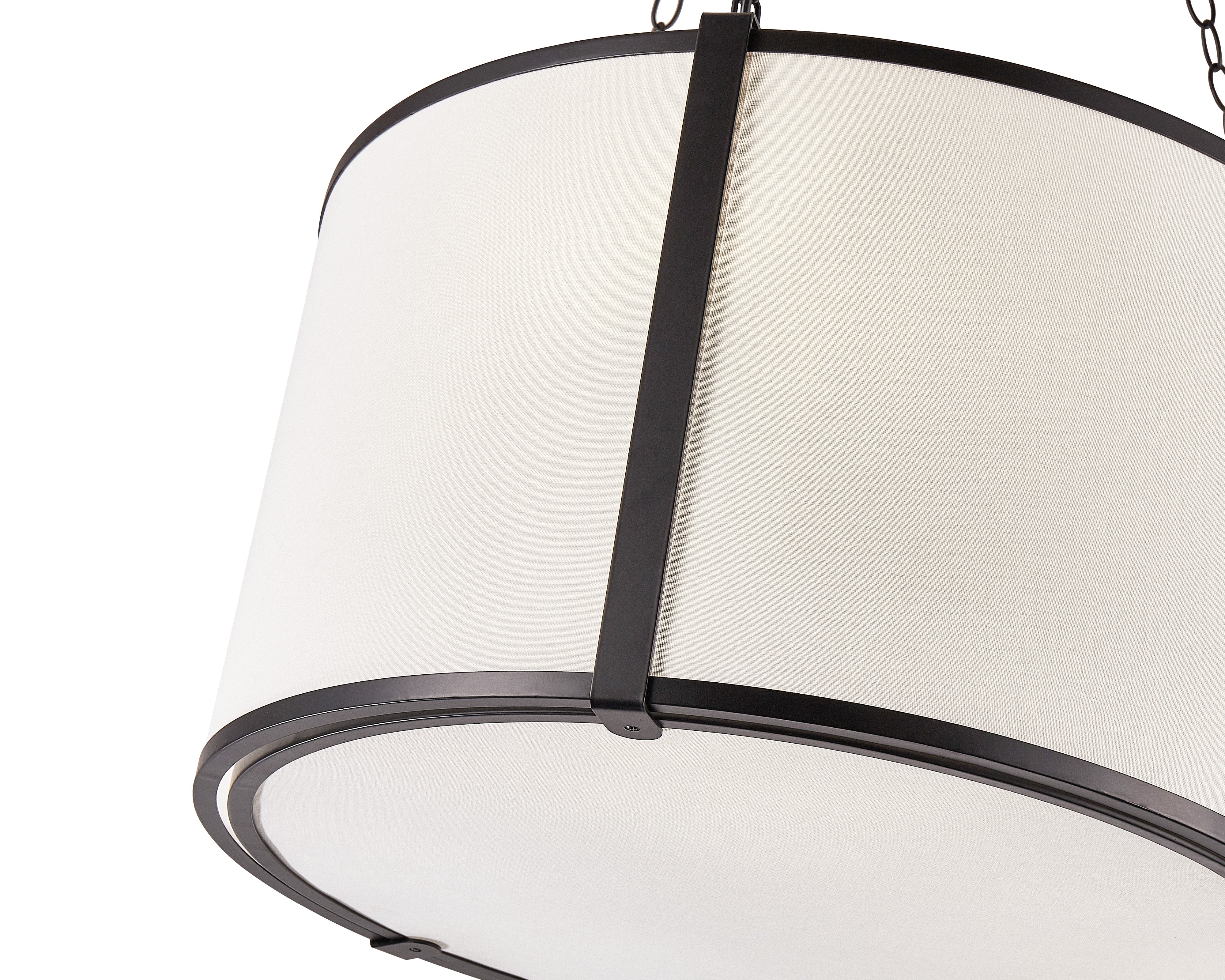 Baltimore Pendant Lamp - Liang & Eimil featuring an off-white linen shade and matt black finish.
