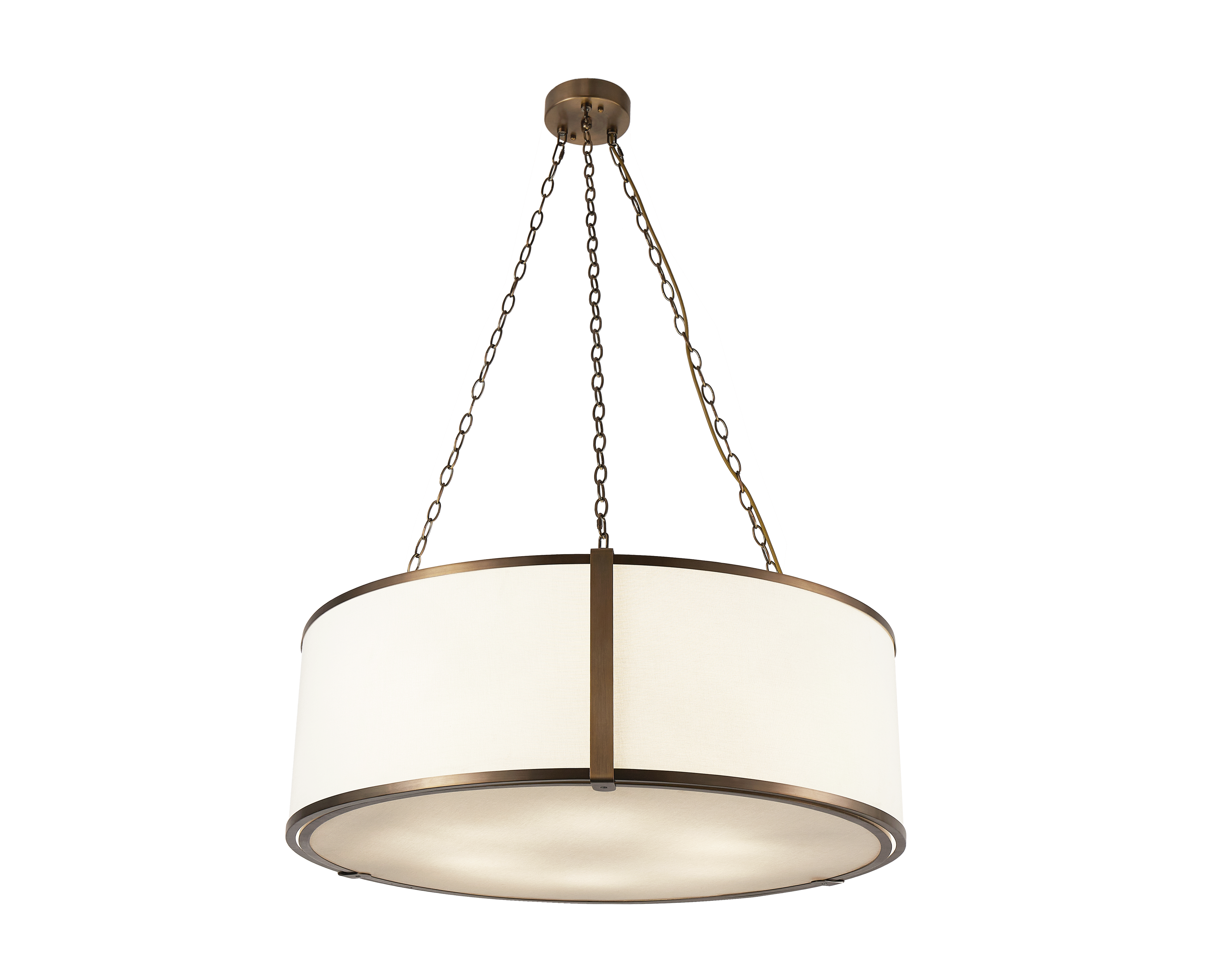 Baltimore Pendant Lamp - Antique Brass - Liang & Eimil featuring an off-white linen shade and antique brass finish.