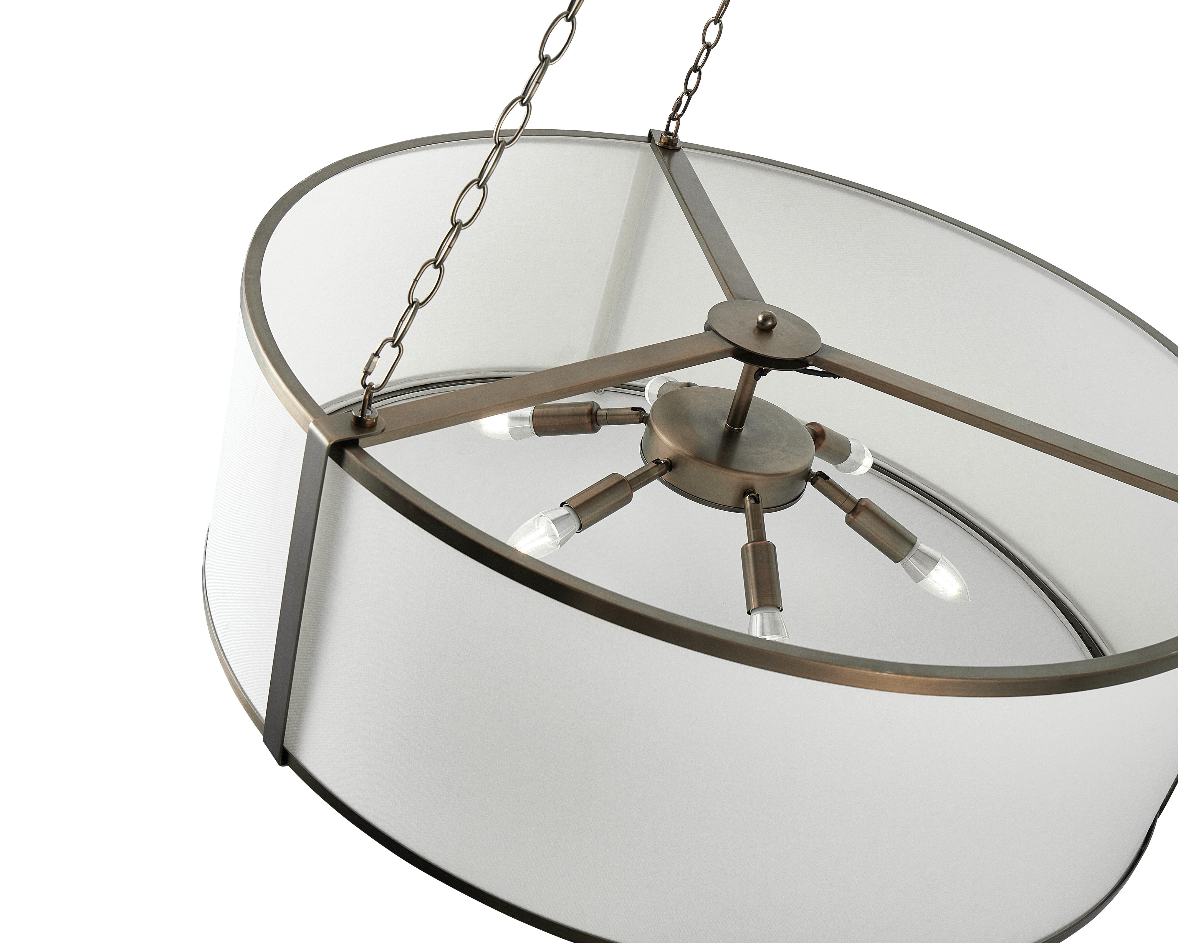 Baltimore Pendant Lamp - Antique Brass - Liang & Eimil featuring an off-white linen shade and antique brass finish.