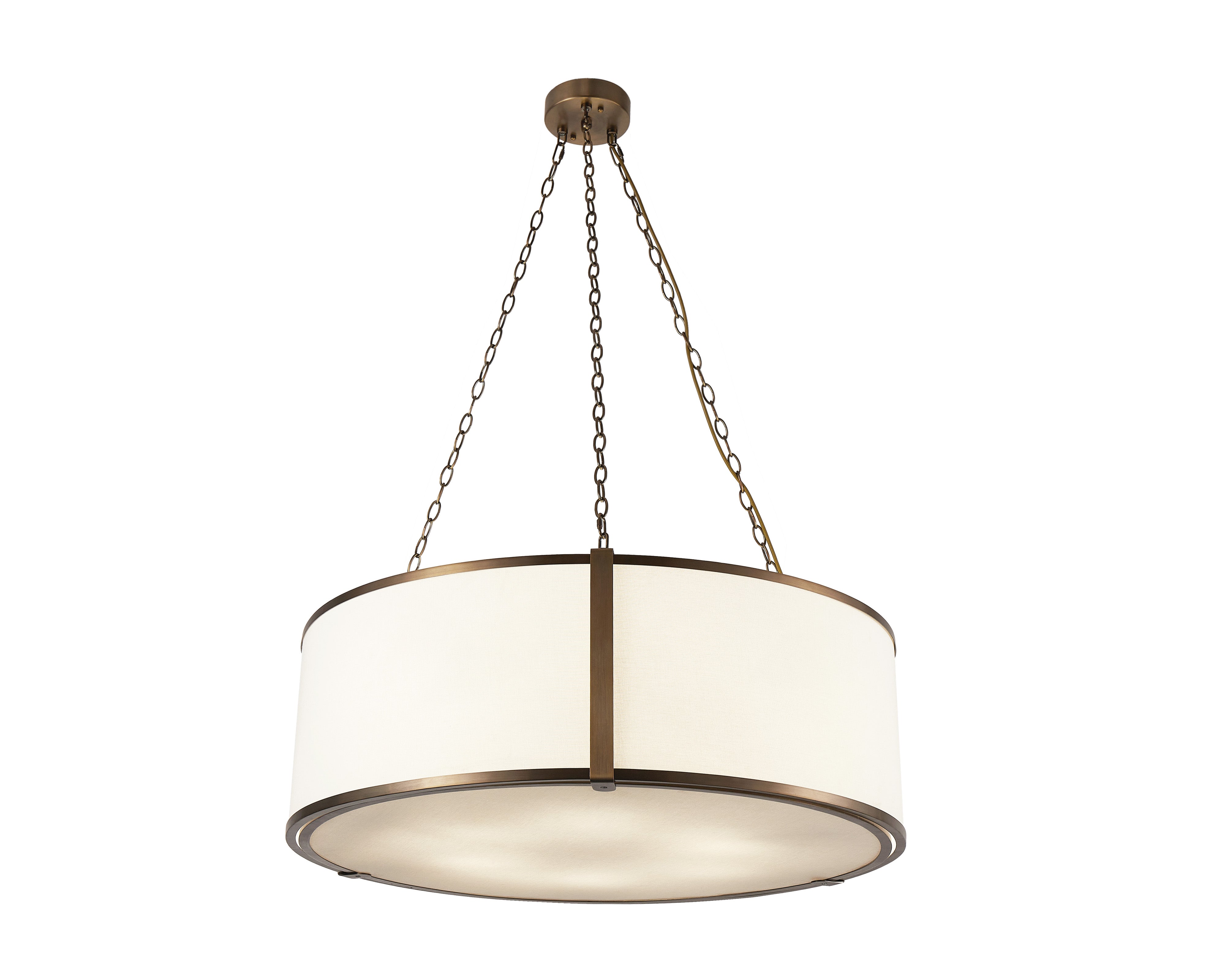 Baltimore Pendant Lamp - Antique Brass - Liang & Eimil featuring an off-white linen shade and antique brass finish.
