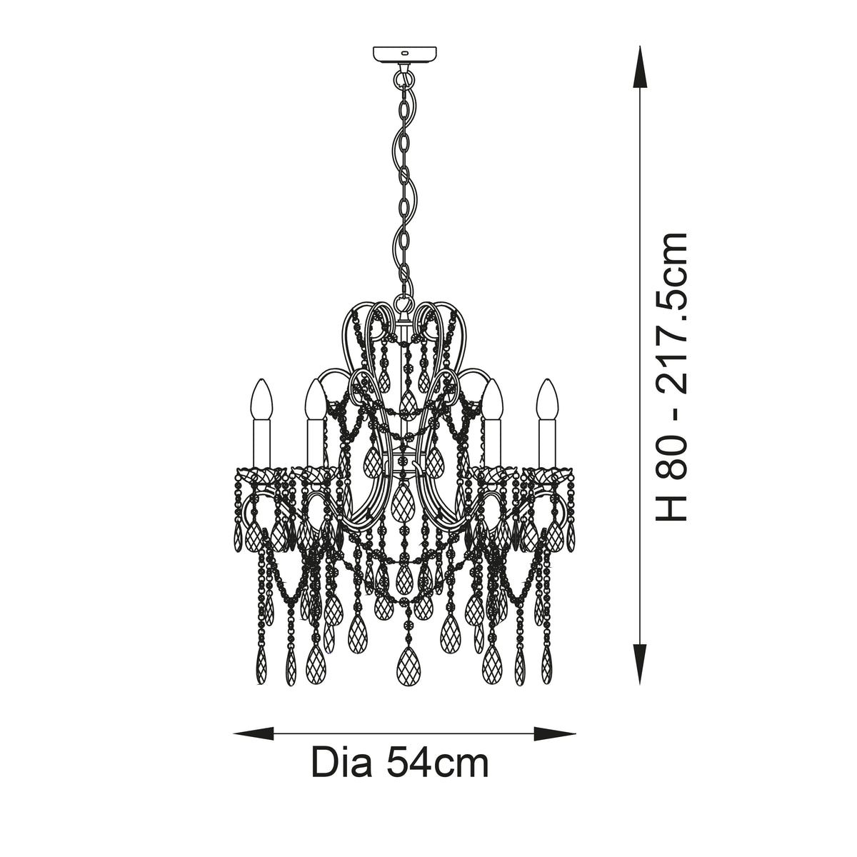 Berkley 5Lt Pendant – Endon - Luxury Lighting BoutiqueChandelierSignature