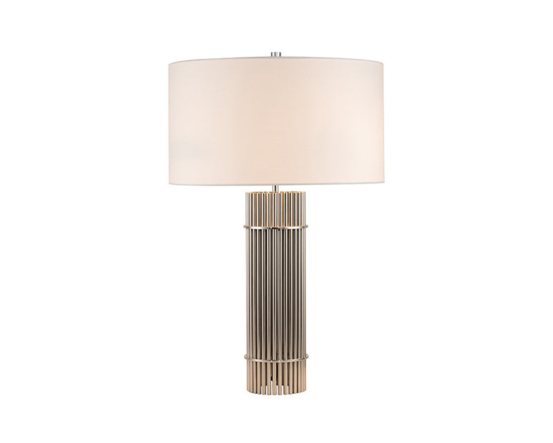 Bouquet Table Lamp by Liang & Eimil featuring a sculptural bound rod design with a polished nickel finish
