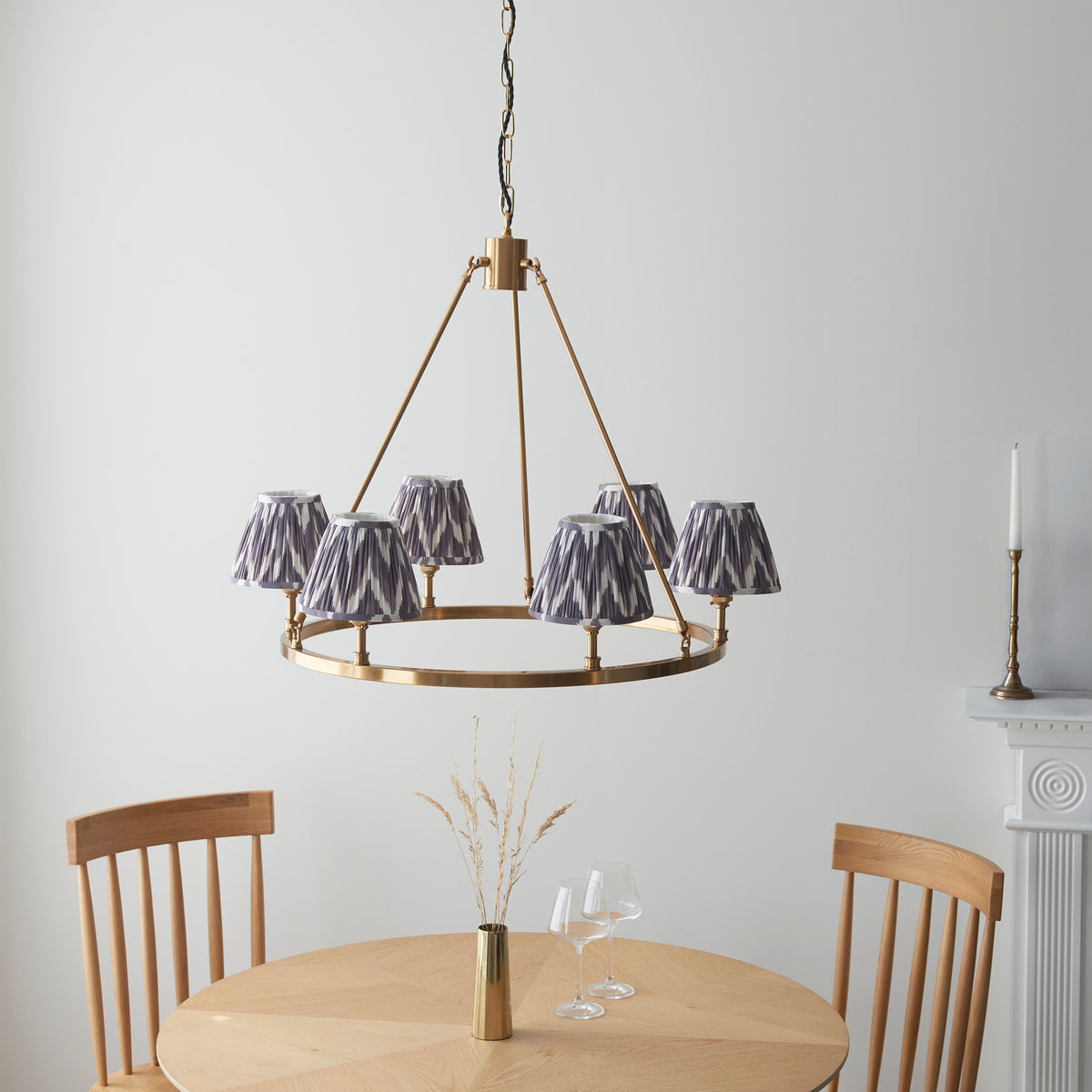 Chester & Zigzag 6Lt Pendant complementing a refined classic living space