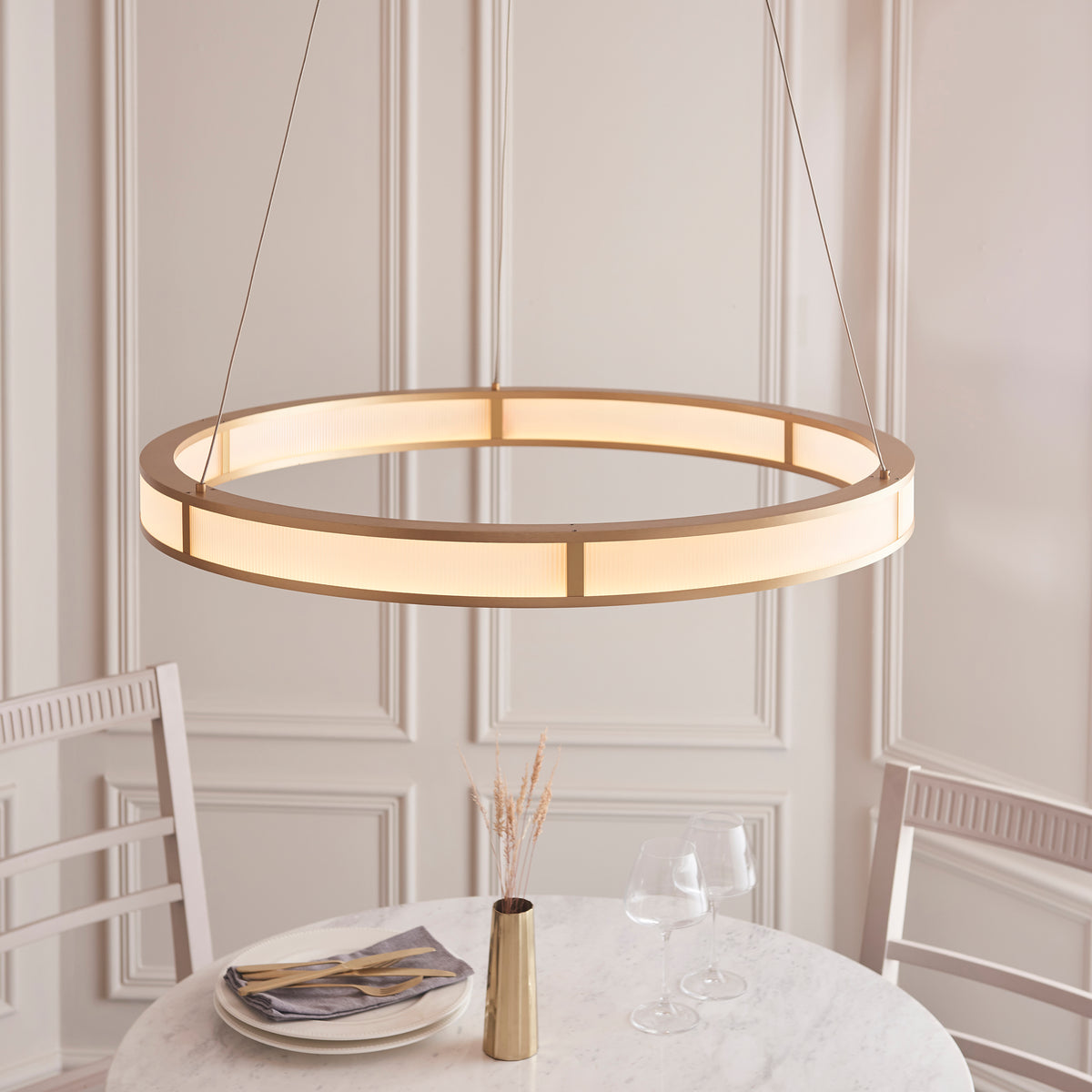 Classic Ribbed Hoop Pendant – Endon - Luxury Lighting BoutiquePendant LampLuxury Lighting Boutique