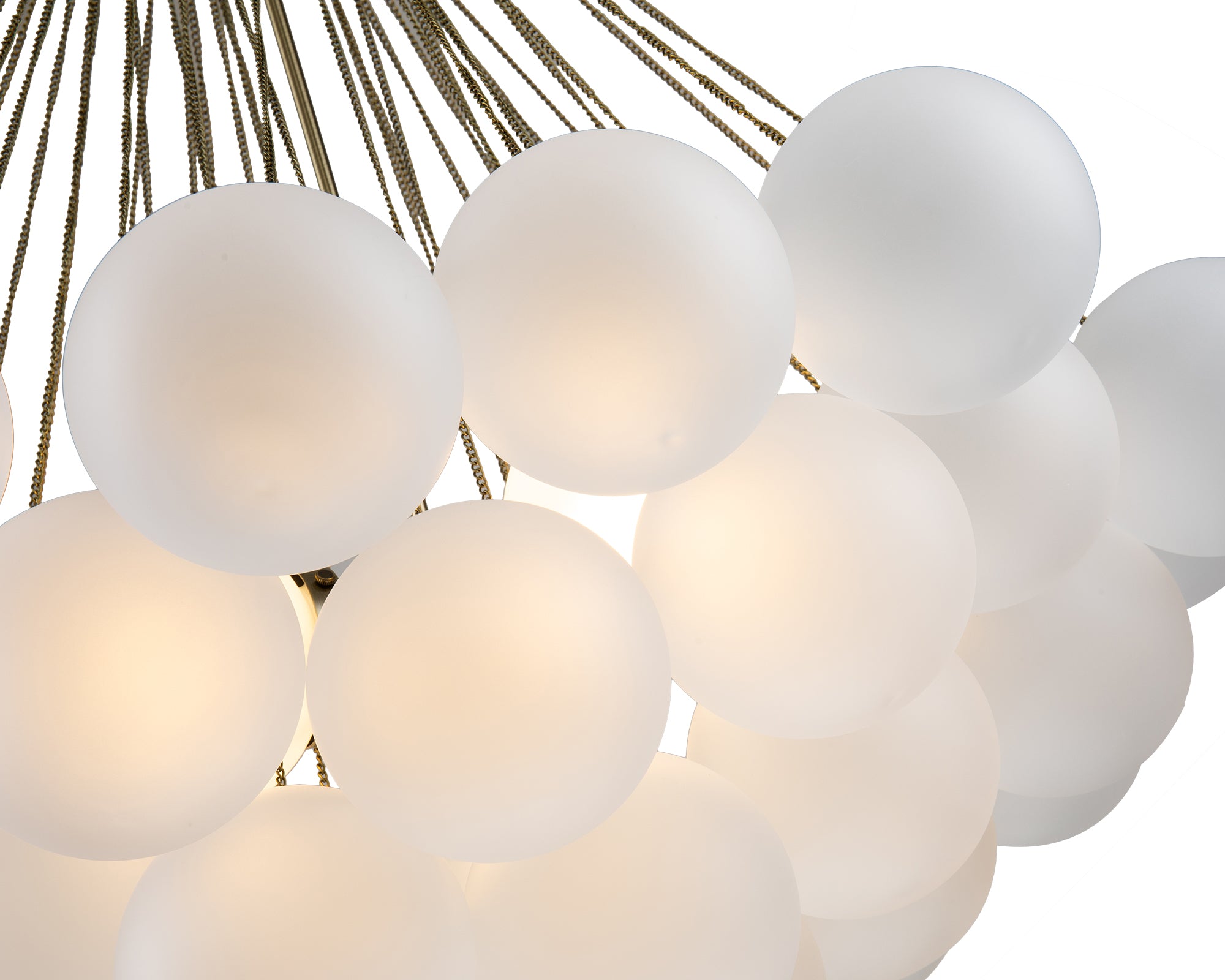 Cloud Pendant Lamp - Liang & Eimil features frosted glass shades and antique brass chains for a soft, ethereal statement lighting design.