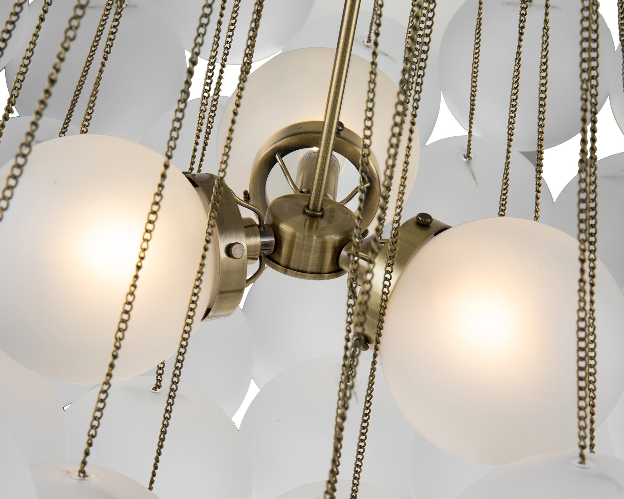 Cloud Pendant Lamp - Liang & Eimil features frosted glass shades and antique brass chains for a soft, ethereal statement lighting design.