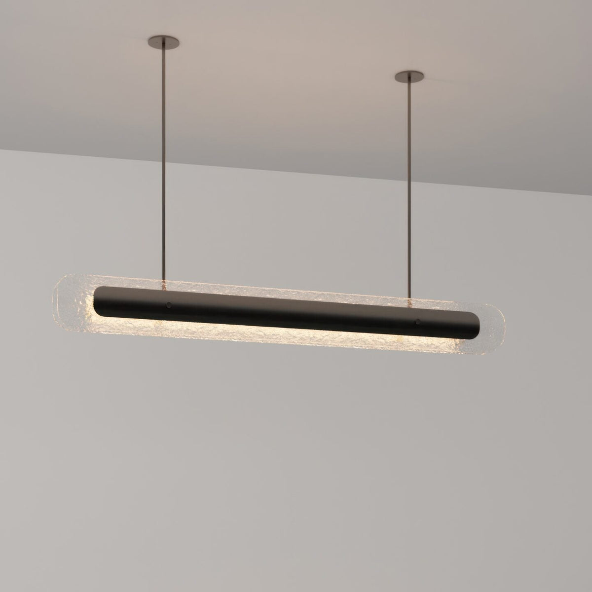Contour Pendant in Antique Bronze with Clear Kiln Glass