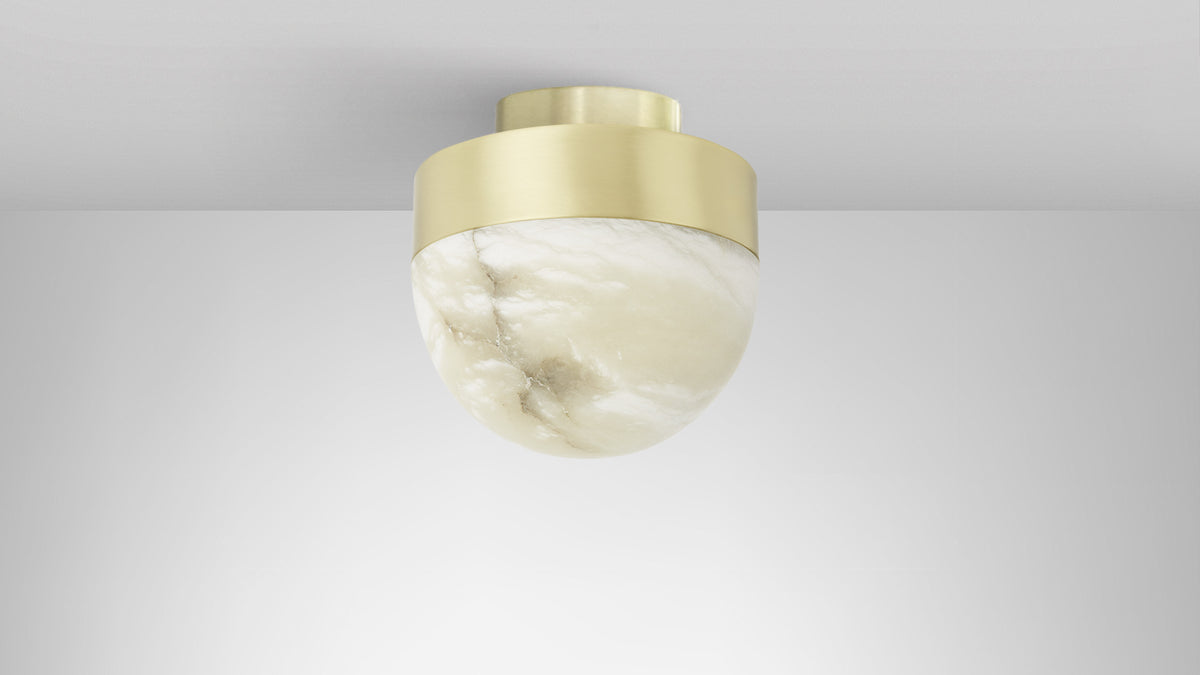 Honed alabaster of the CTO Lighting Lucid Ceiling Flush