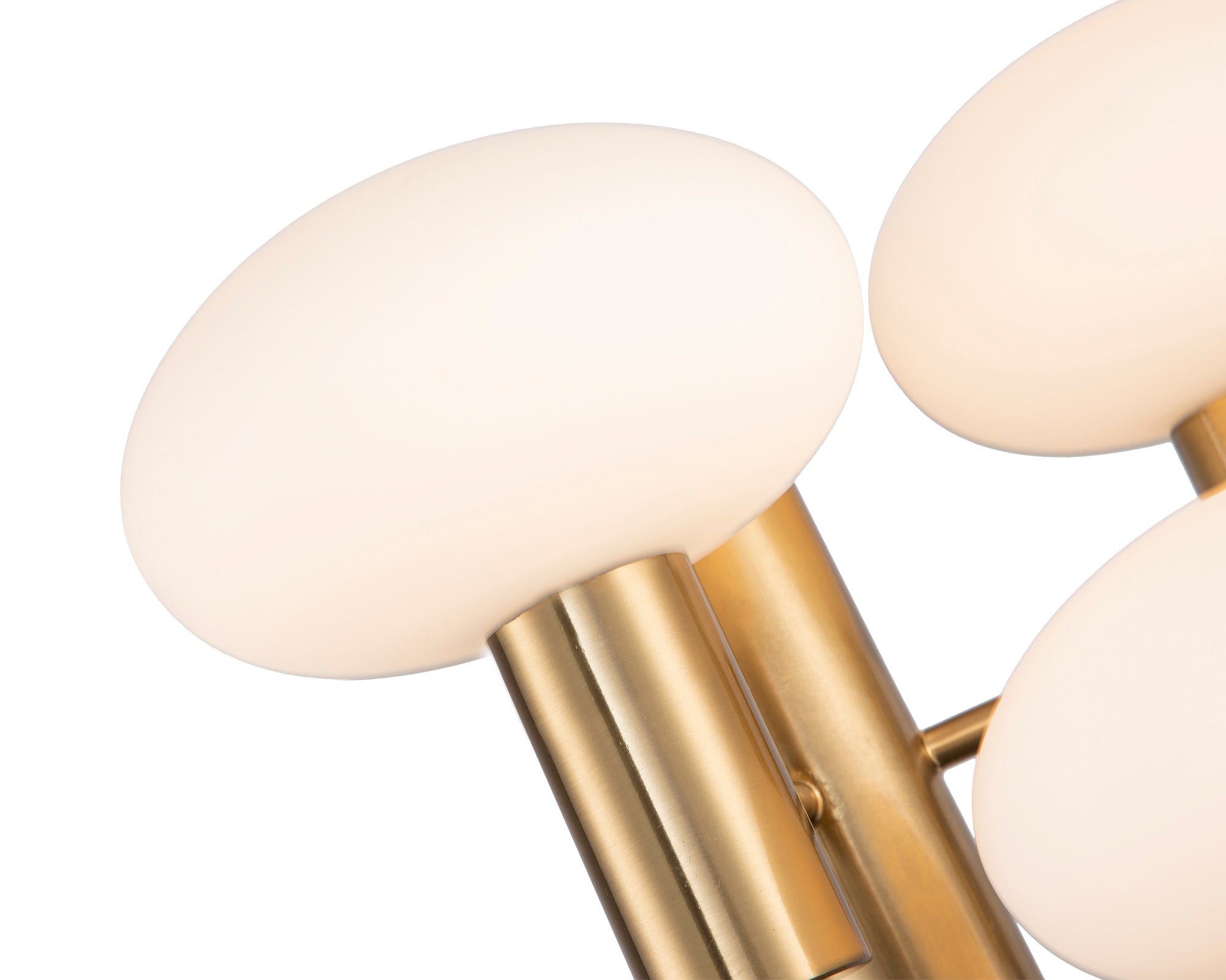 Eliseo Wall Light by Liang & Eimil with white glass globes and antique brass finish