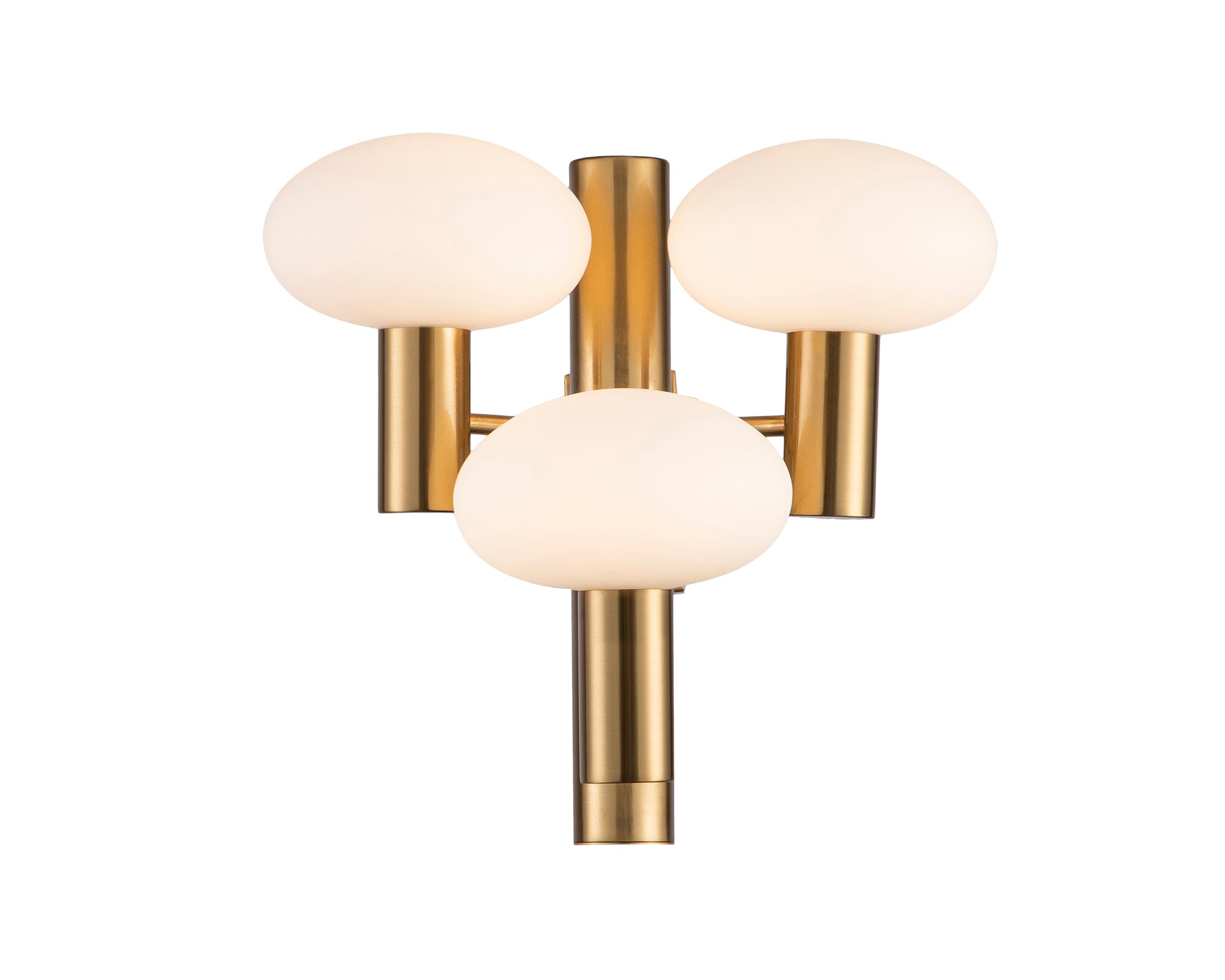 Eliseo Wall Light by Liang & Eimil with white glass globes and antique brass finish