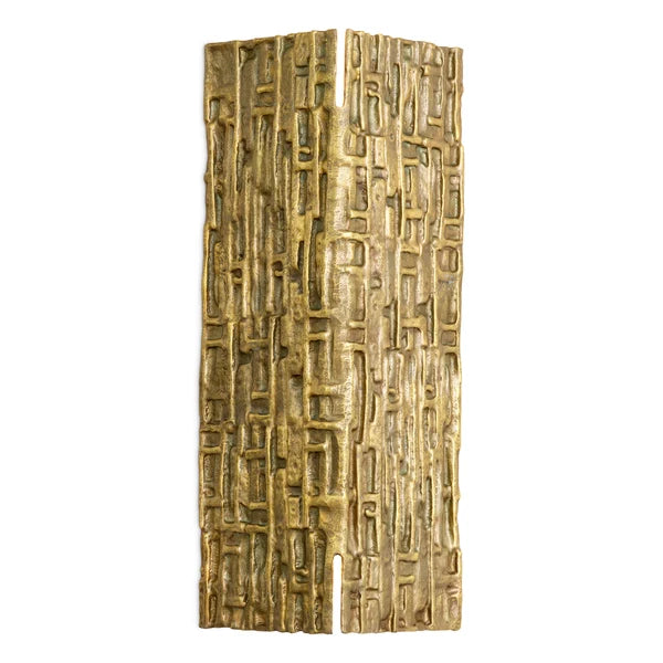 Esmond Wall Lamp showcasing a richly textured vintage brass finish