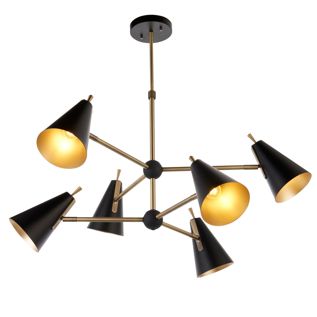 Everett 6Lt Pendant – Black – Endon - Luxury Lighting BoutiquePendant LampSignature