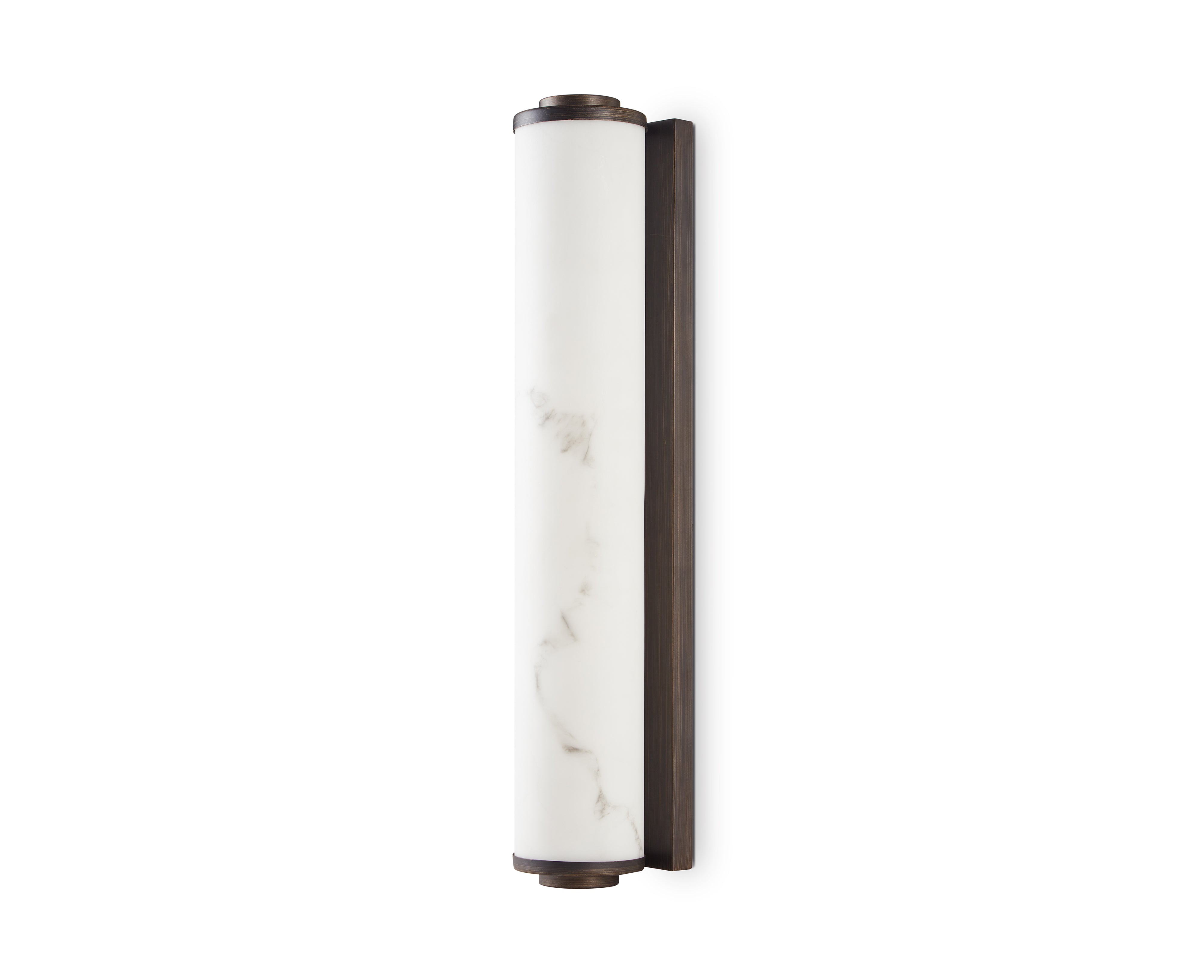 Fento Large Wall Lamp by Liang & Eimil with antique bronze frame and alabaster-effect illuminated diffuser
