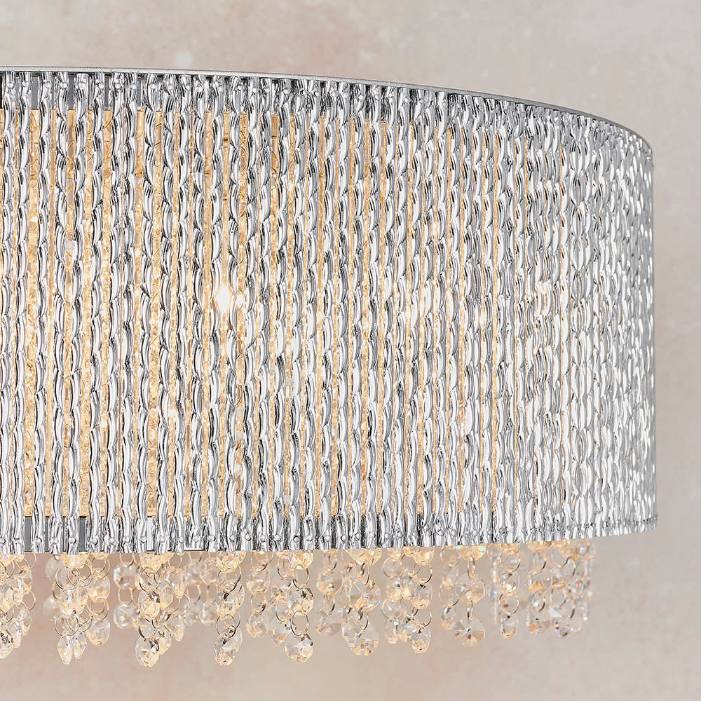 Galina 8Lt Linear Pendant enhancing a sophisticated contemporary interior with luxurious sparkle