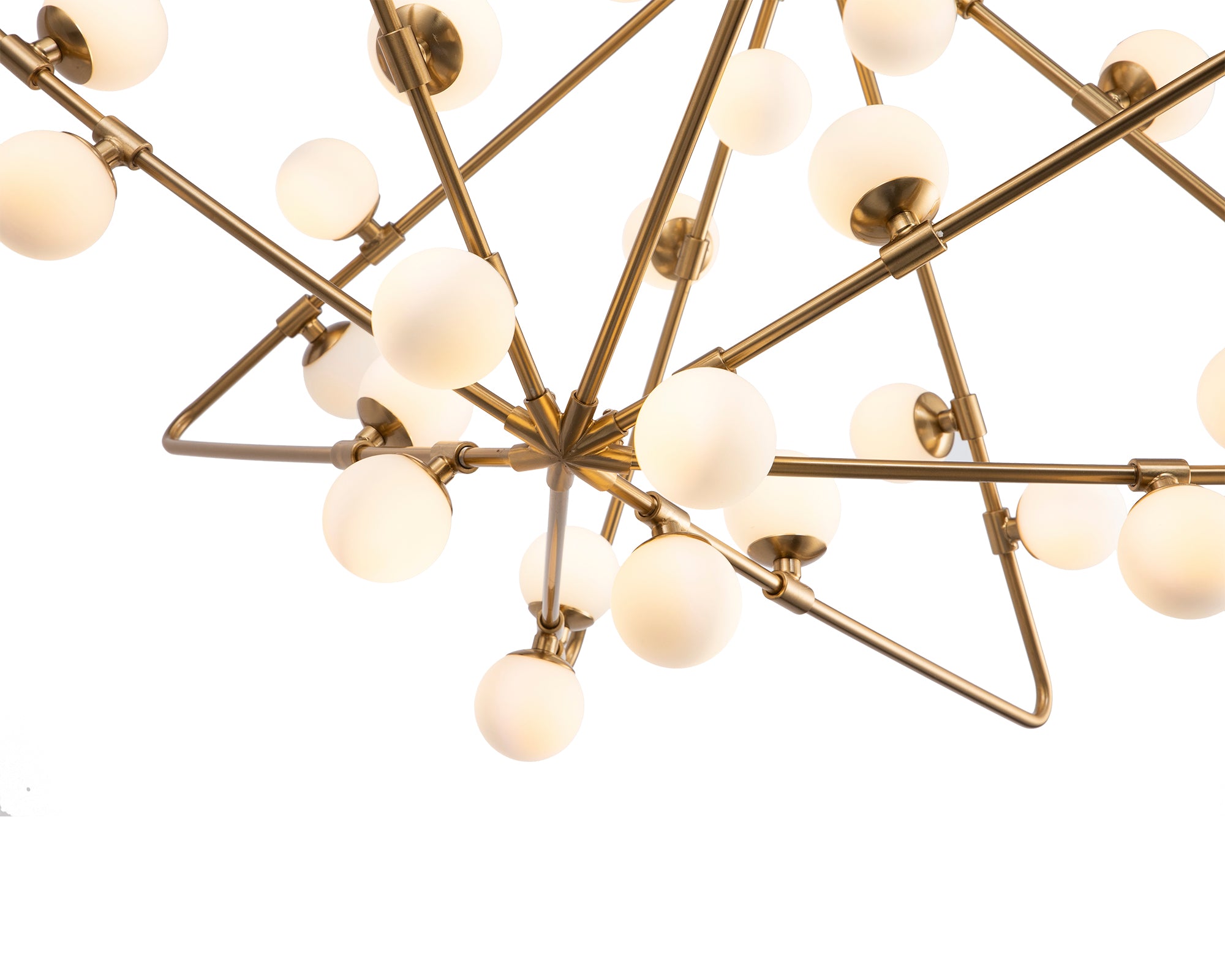 Gama Pendant Lamp - Liang & Eimil featuring white glass shades with an antique brass finish.