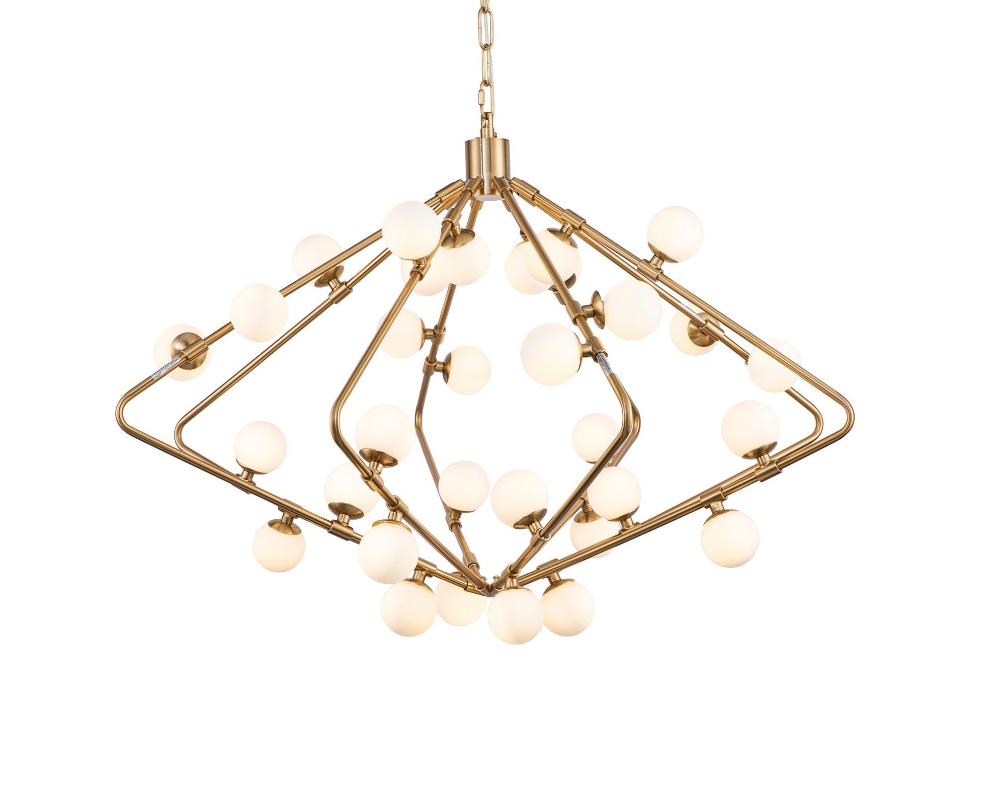 Gama Pendant Lamp - Liang & Eimil featuring white glass shades with an antique brass finish.