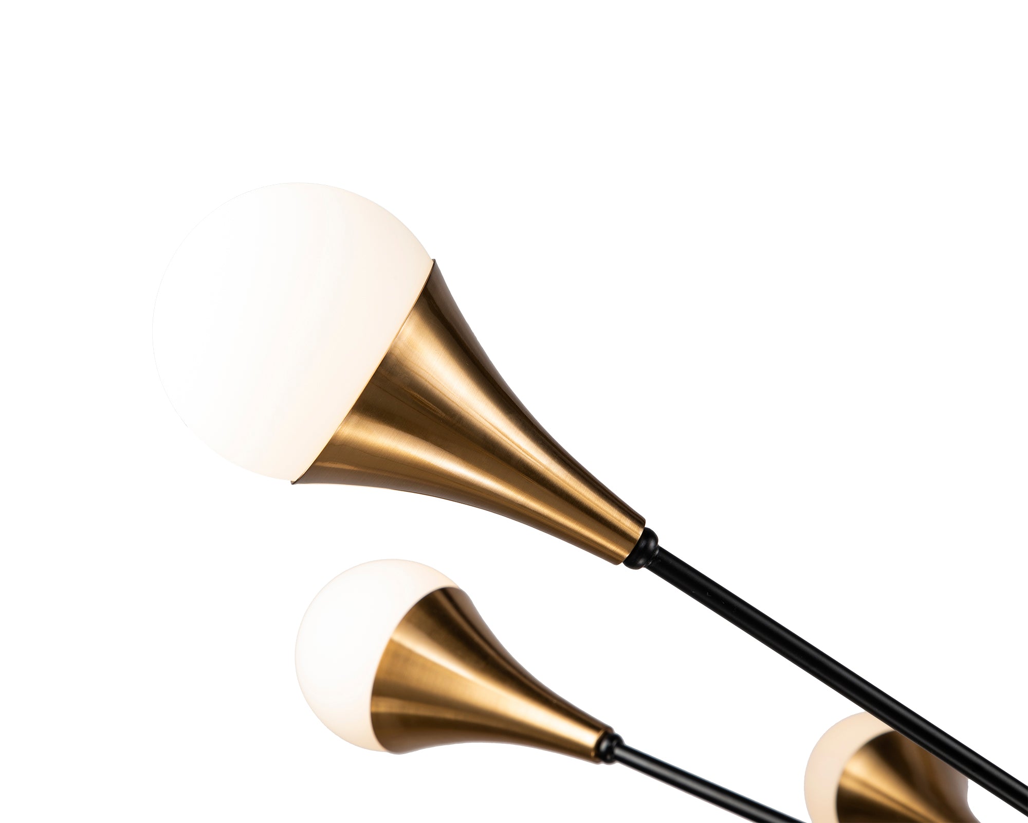 Gamma Pendant Lamp - Liang & Eimil featuring a celestial firework design in matt black, antique brass, and white glass.