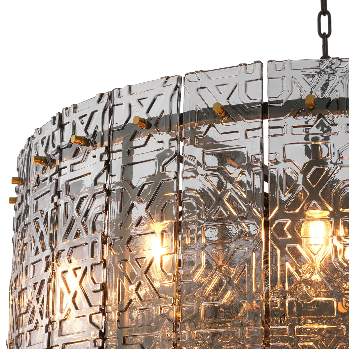Georgette Chandelier highlighting its intricate interlocking geometric pattern
