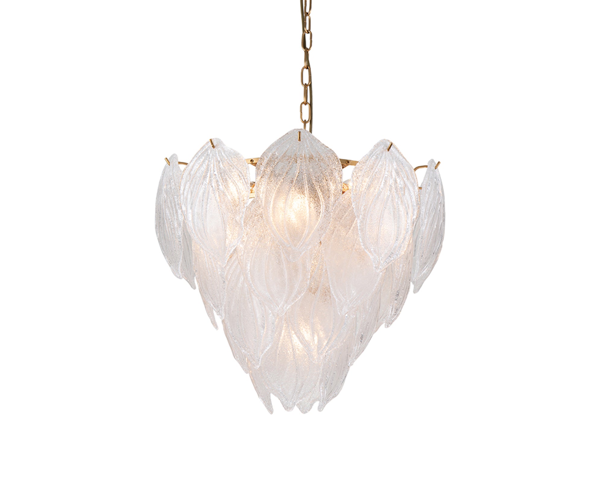 Gina Pendant Lamp - Liang & Eimil featuring brushed brass finish with cast glass leaf detailing.