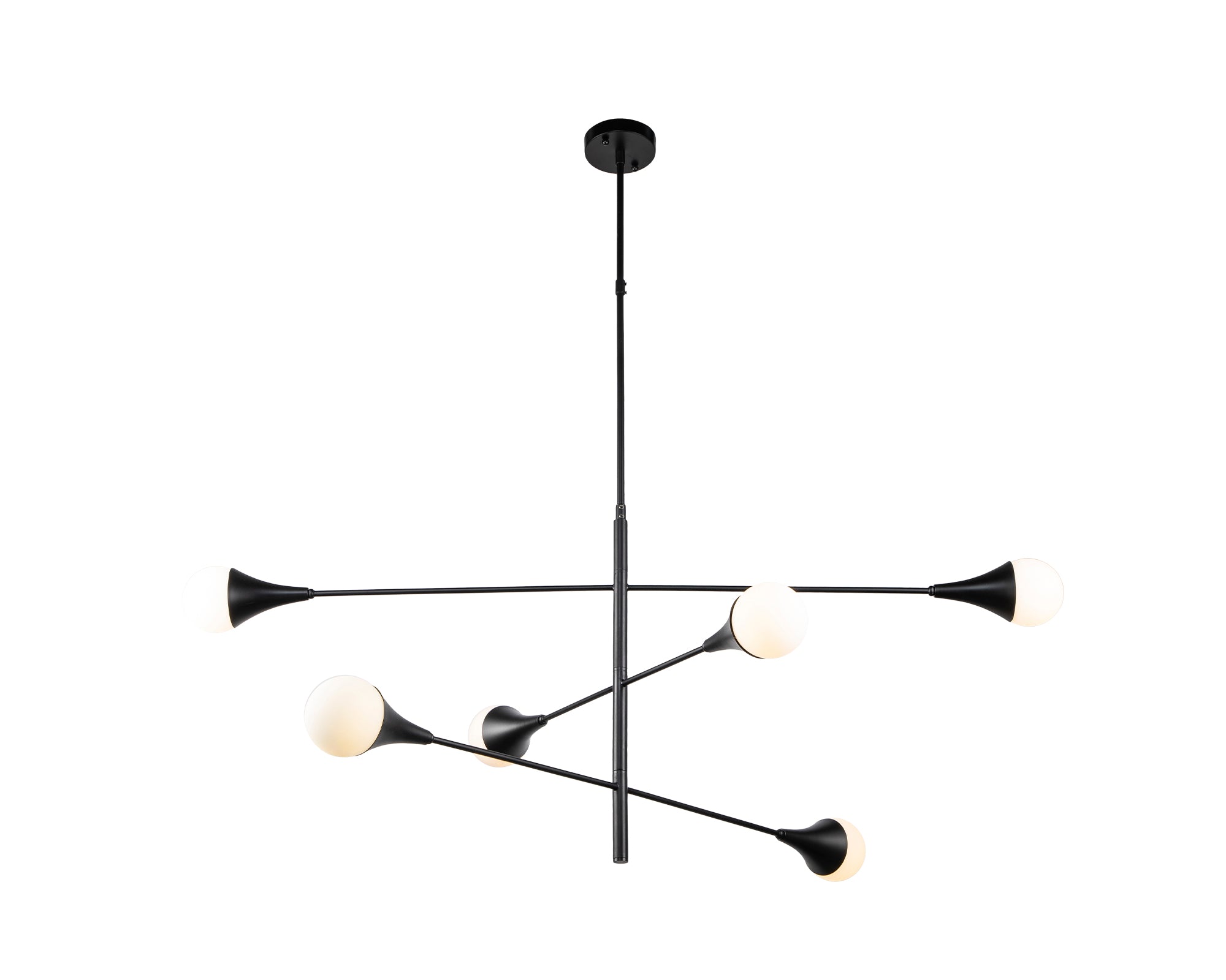 Kendal Pendant Lamp - Liang & Eimil featuring white glass spheres and a matt black frame.